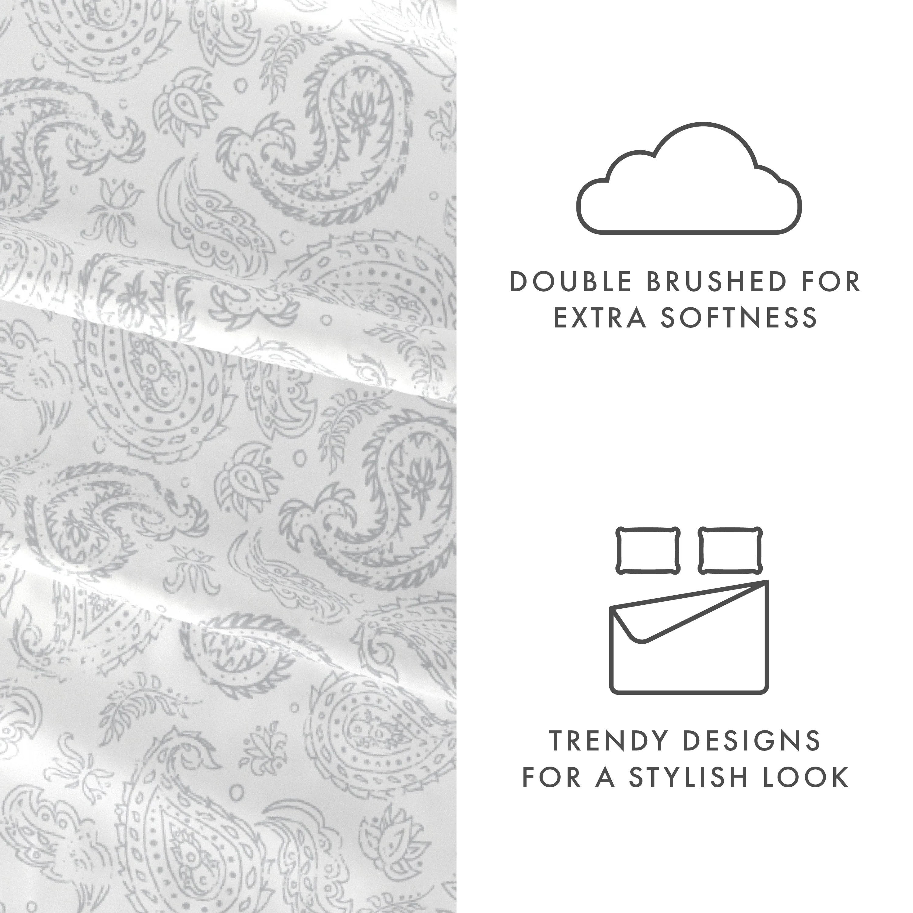 Coarse Paisley Pattern 4-Piece Sheet Set - Image 12