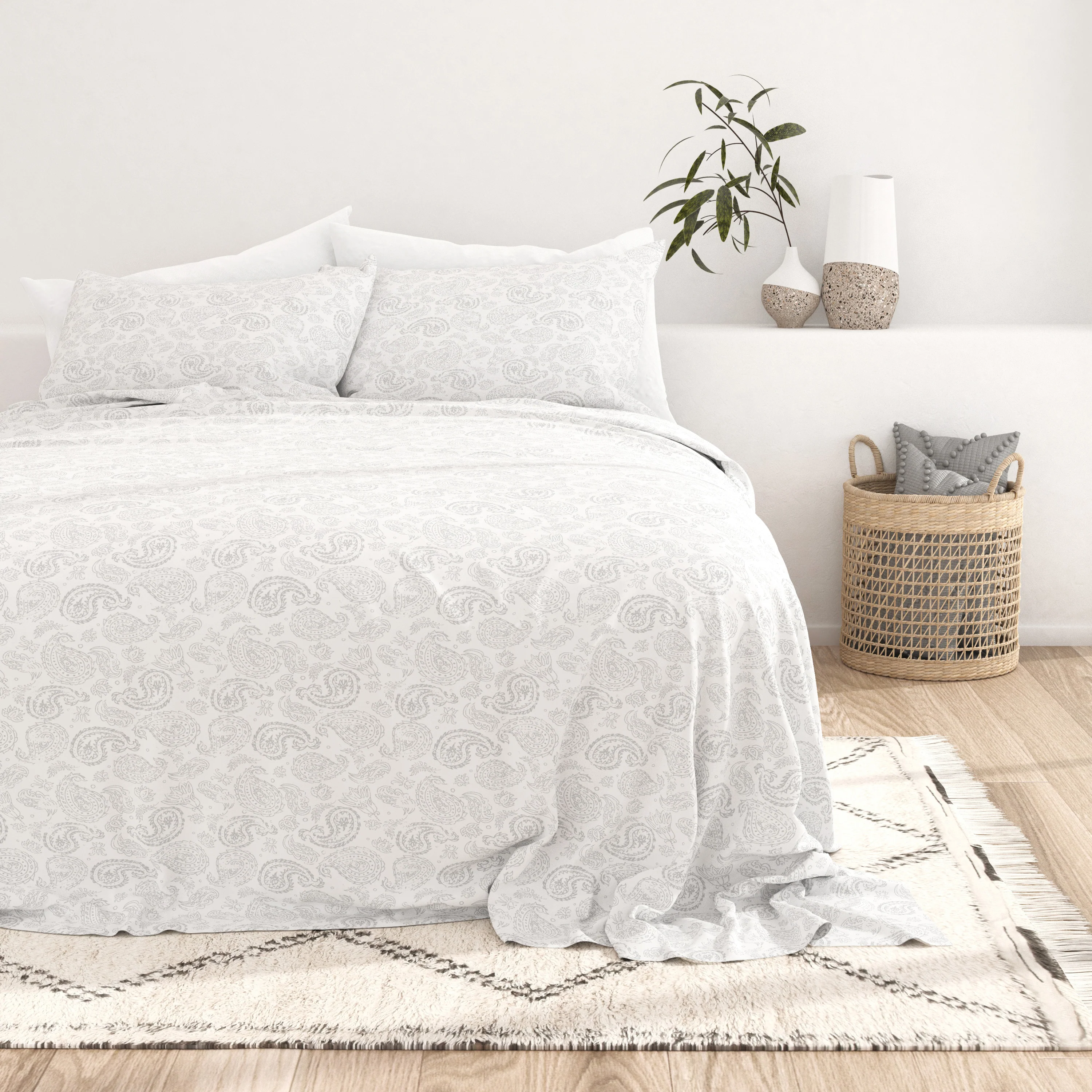 Coarse Paisley Pattern 4-Piece Sheet Set - Image 6