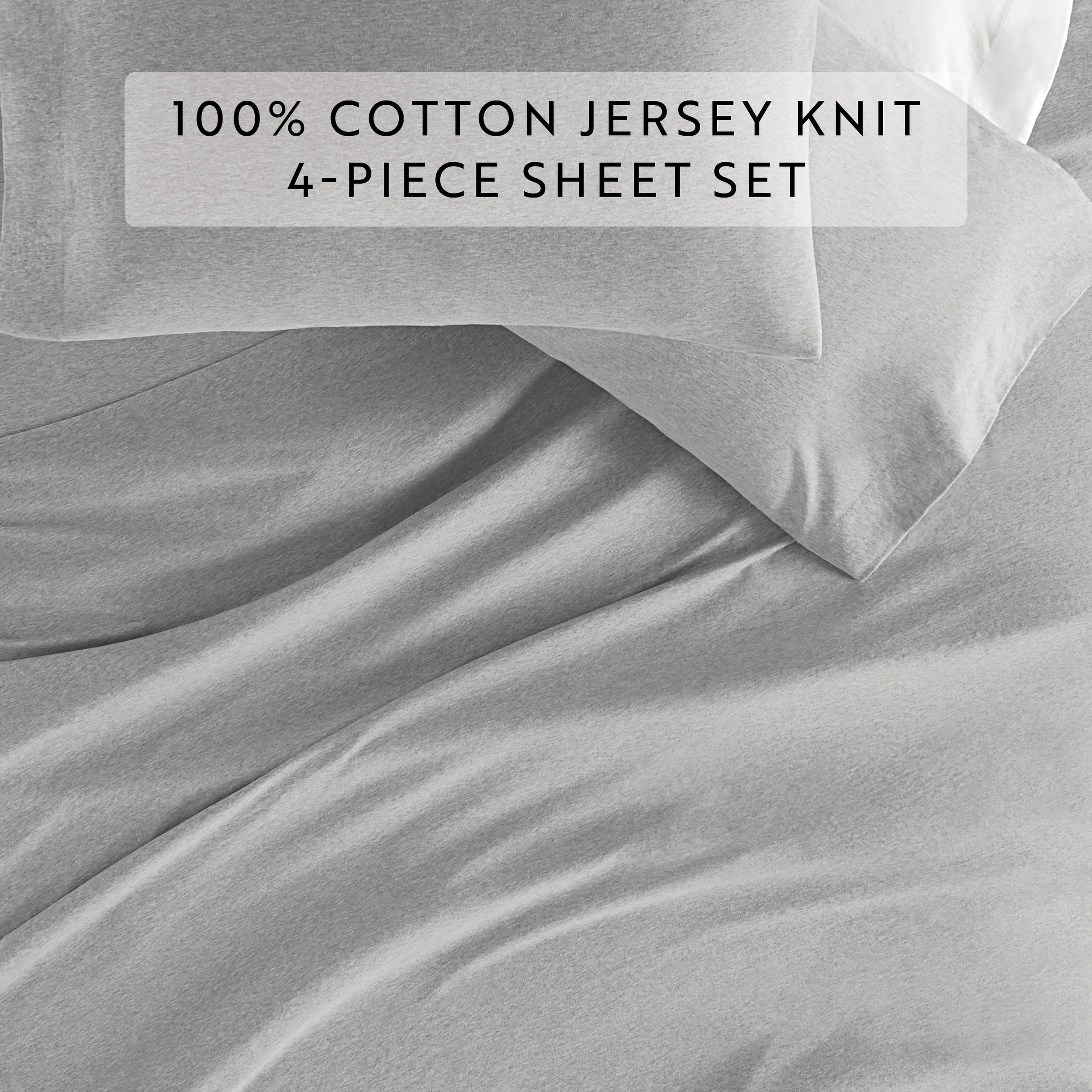 4-Piece 100% Cotton Jersey Knit Sheet Set - Image 45