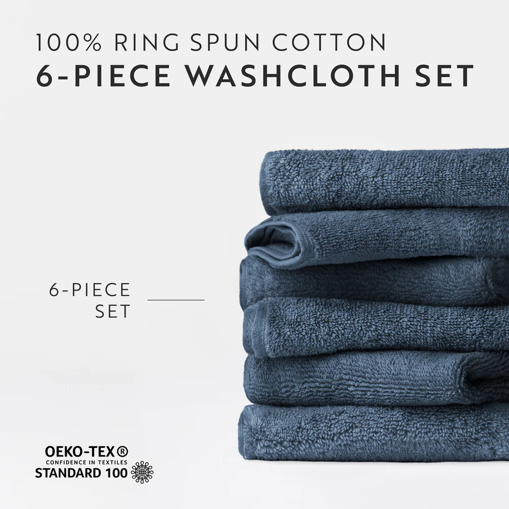 Ultra Soft 100% Cotton 6-Piece Washcloth Set - Image 31