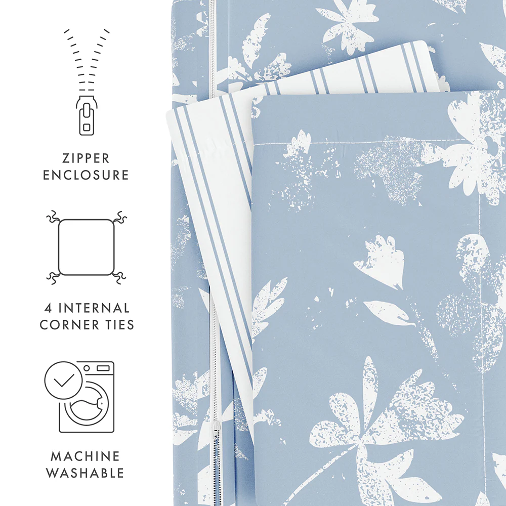 Country Home Pattern 3-Piece Reversible Duvet Cover Set - Image 11