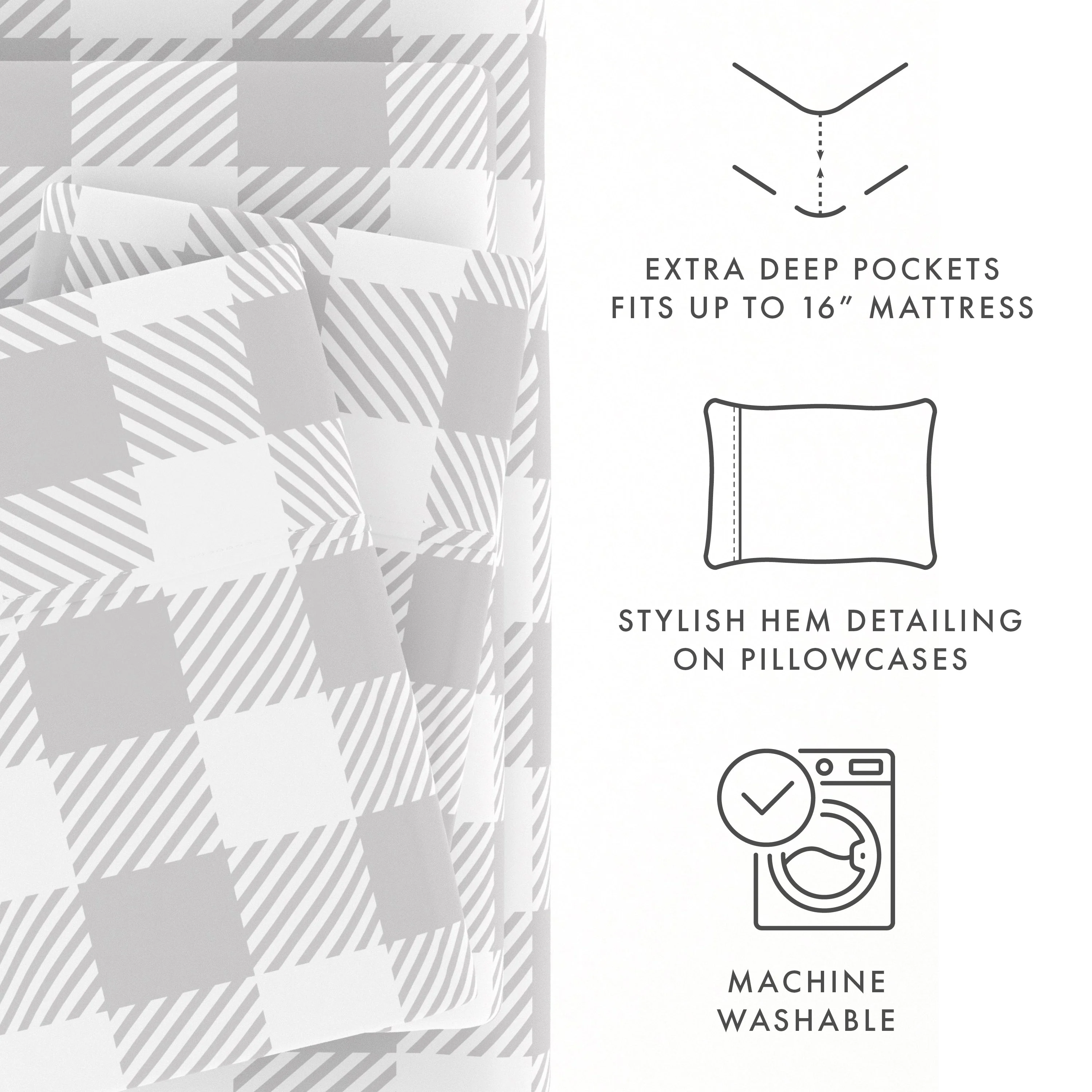Country Plaid Pattern 4-Piece Sheet Set - Sale - Image 7