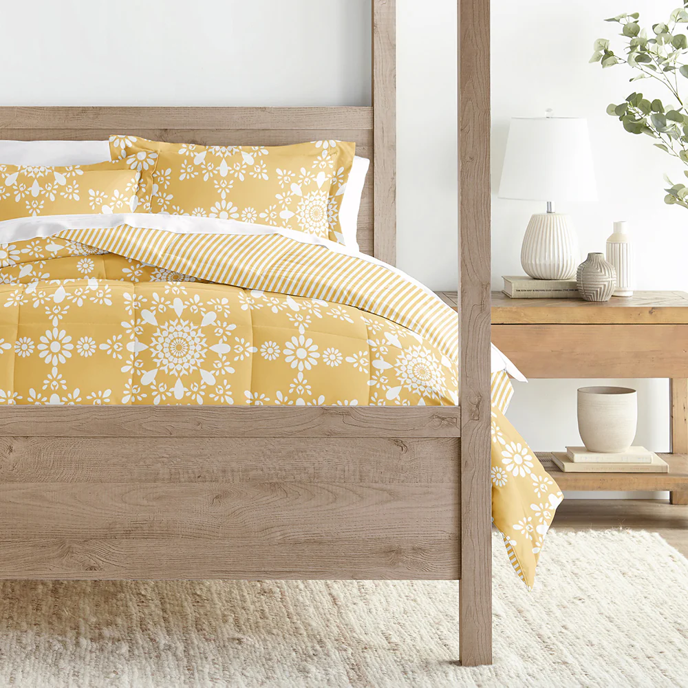 Daisy Medallion Reversible Down-Alternative Comforter Set - Image 18
