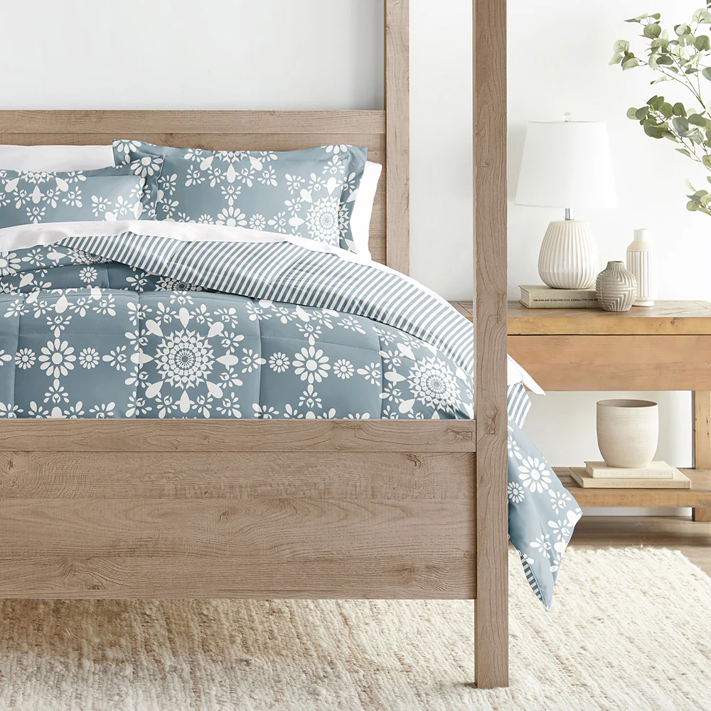 Daisy Medallion Reversible Down-Alternative Comforter Set - Image 20