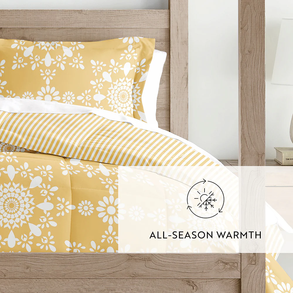Daisy Medallion Reversible Down-Alternative Comforter Set - Image 38