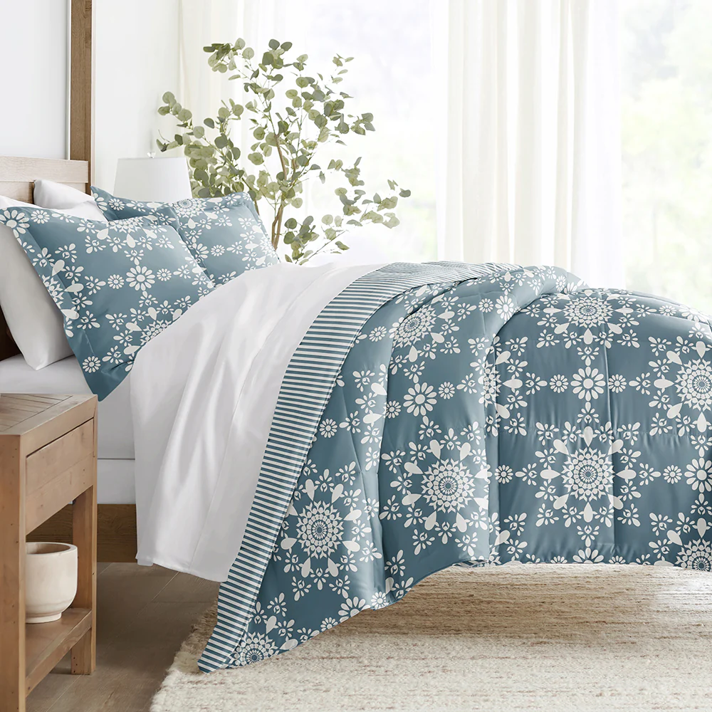 Daisy Medallion Reversible Down-Alternative Comforter Set - Image 4