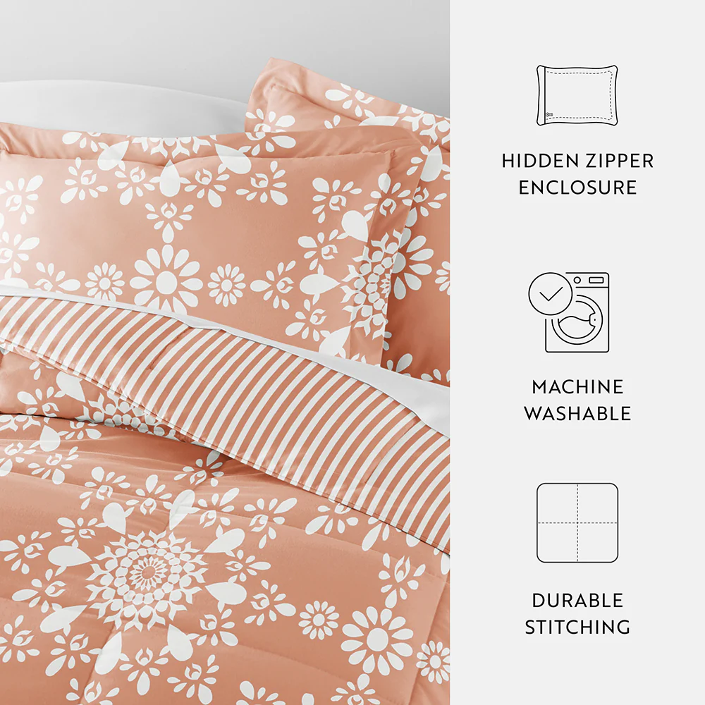 Daisy Medallion Reversible Down-Alternative Comforter Set - Image 49