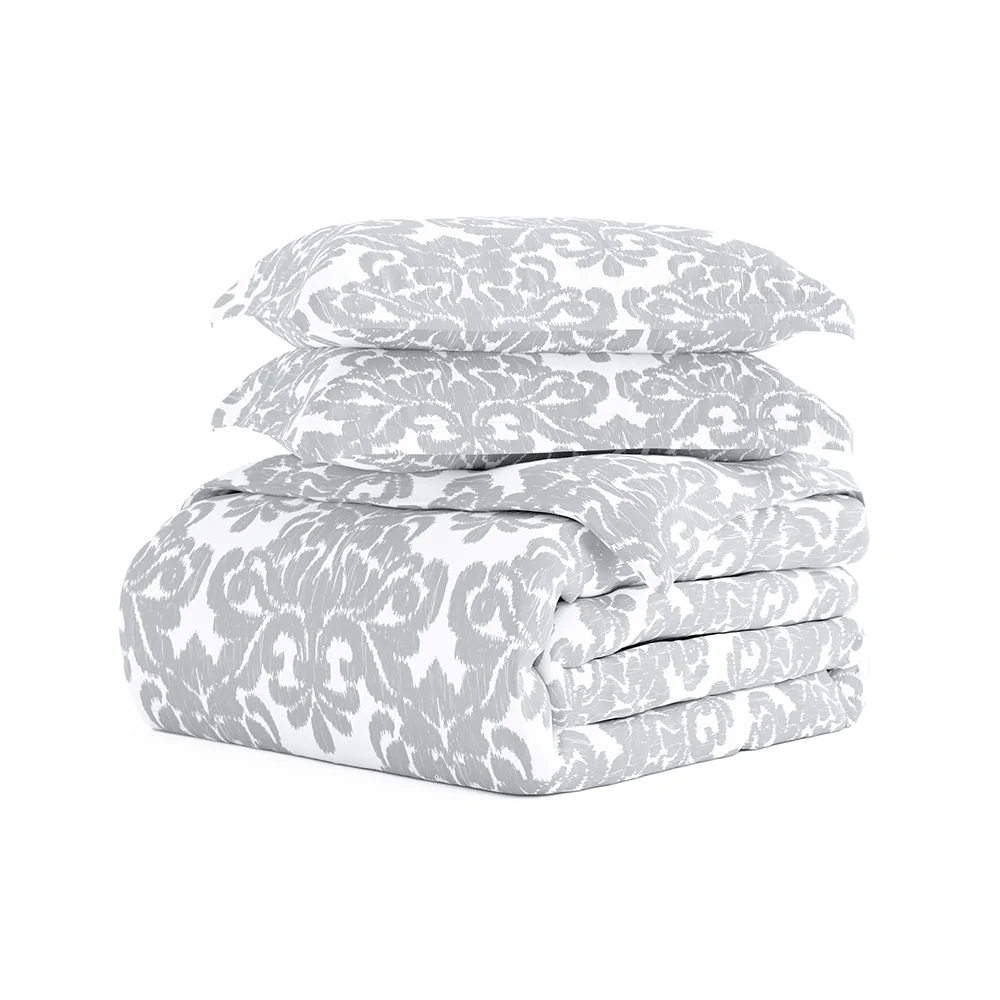 Soft Damask Pattern 3-Piece Duvet Cover Set - Image 4