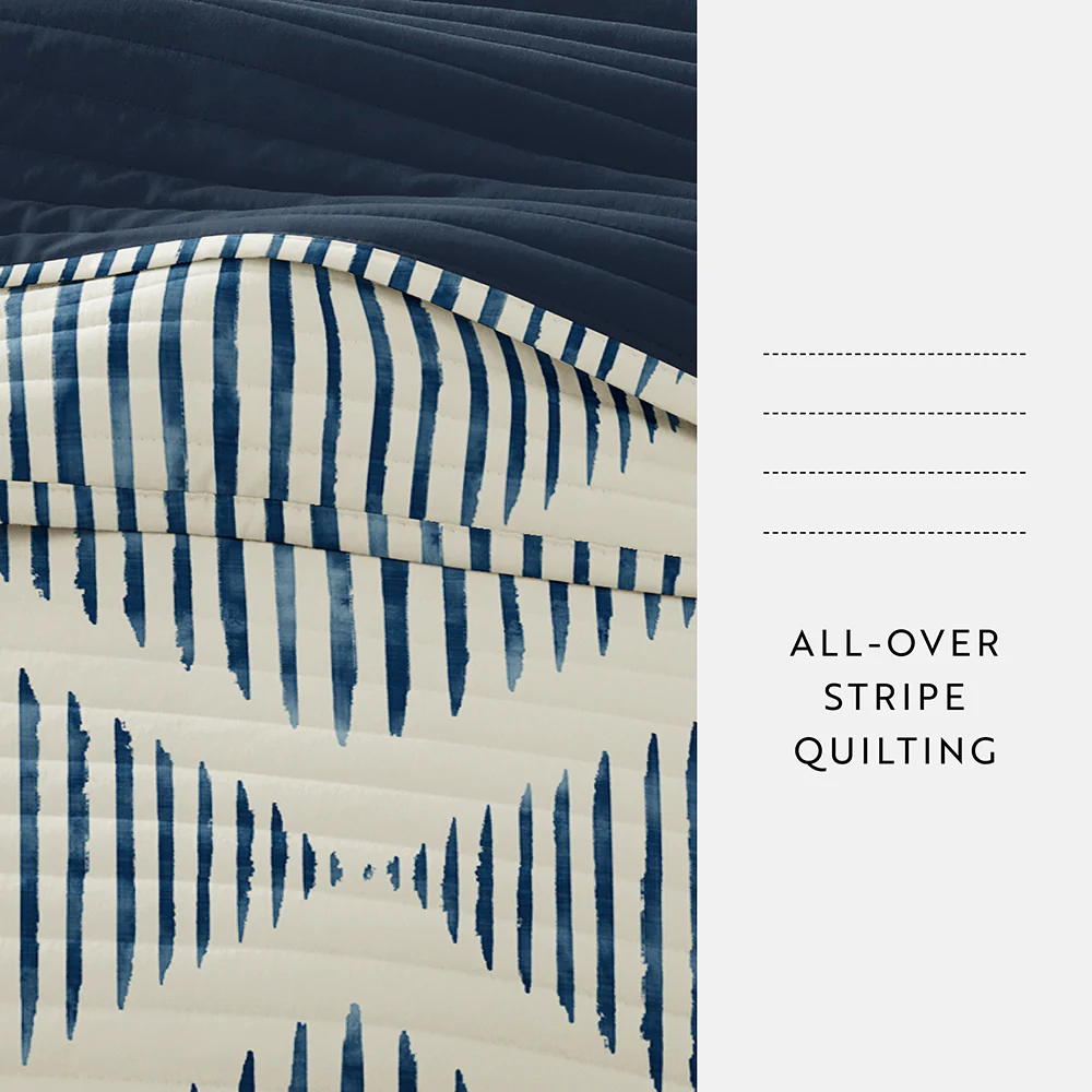 Distressed Diamond Reversible Quilted Coverlet Set - Image 7