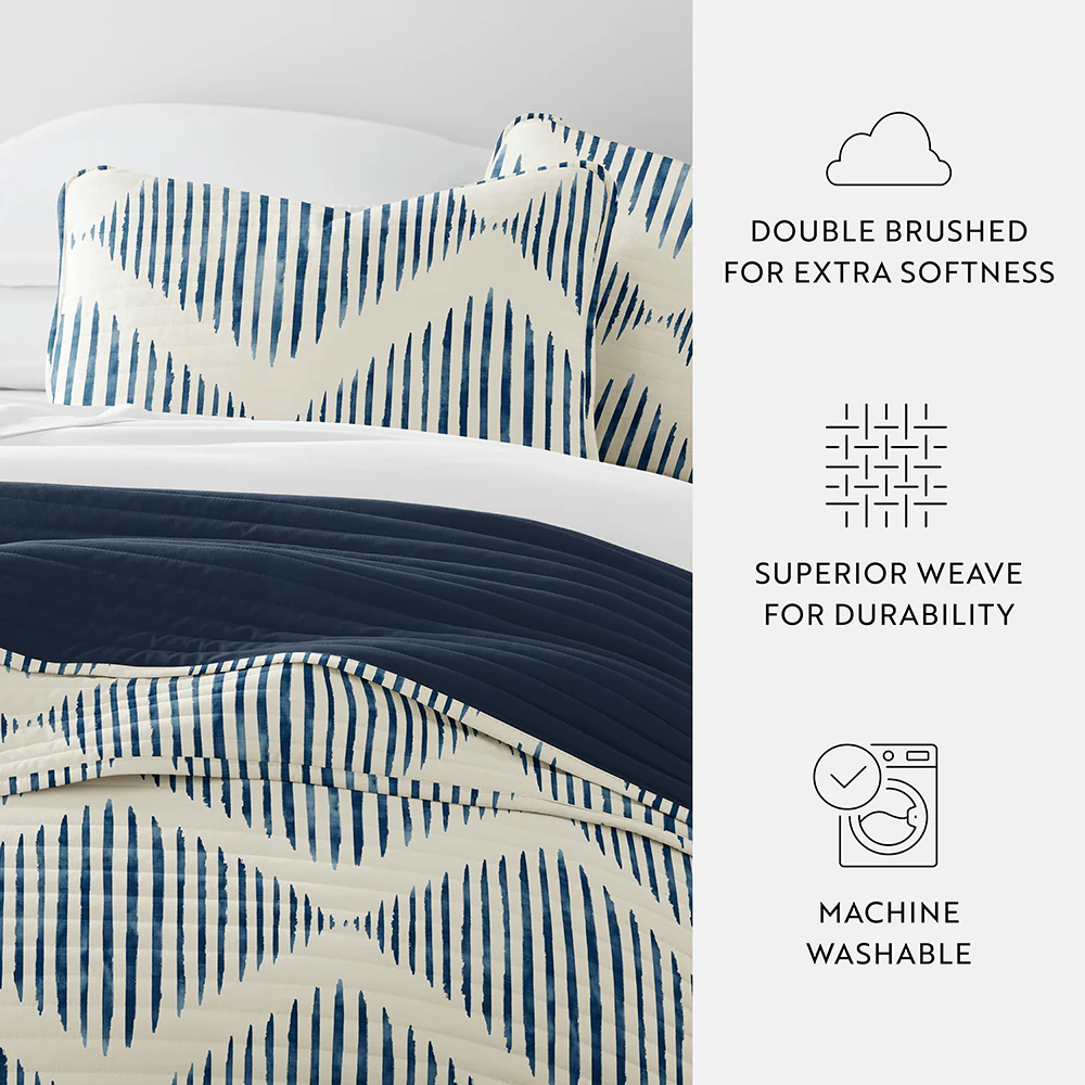 Distressed Diamond Reversible Quilted Coverlet Set - Image 8