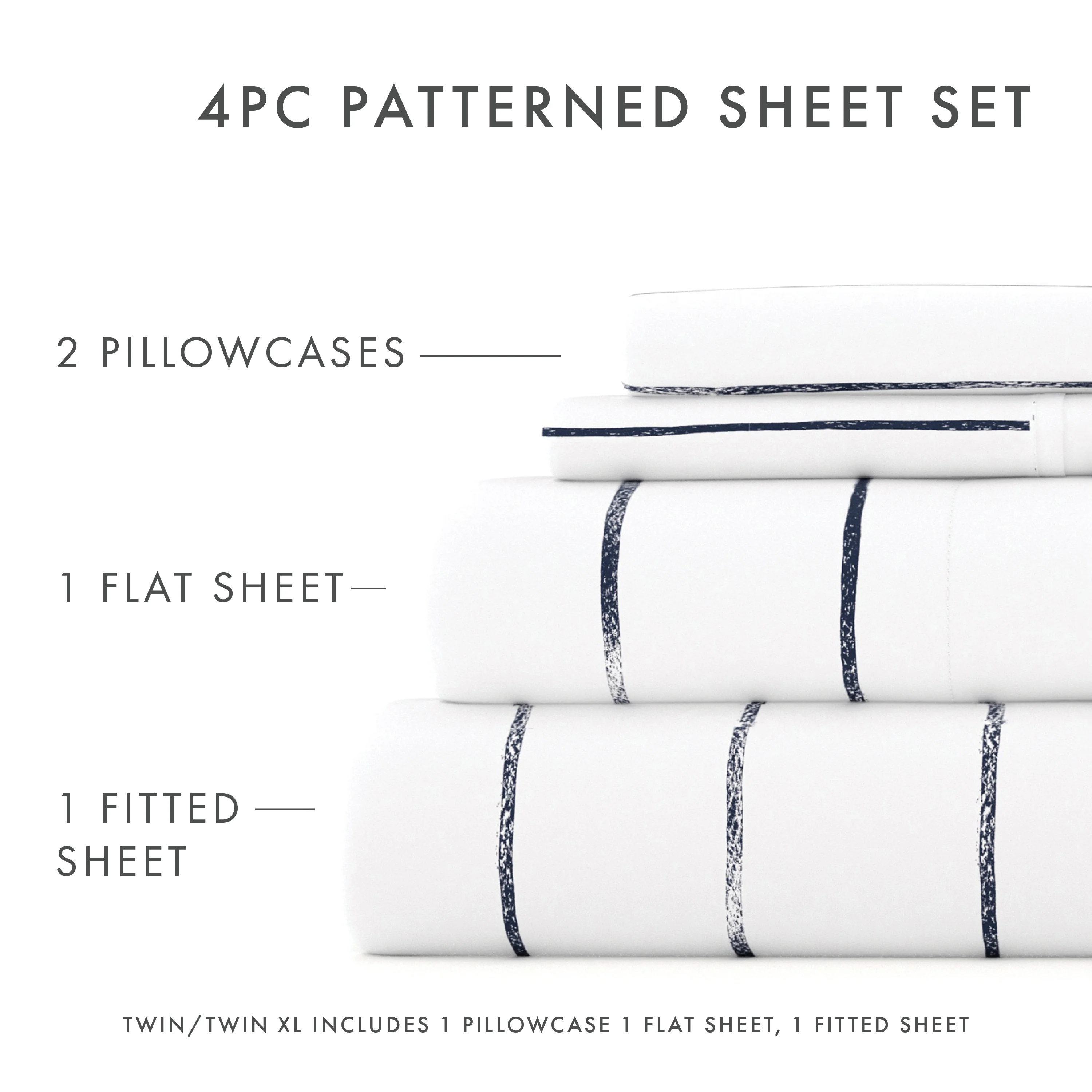 Distressed Field Stripe Pattern 4-Piece Sheet Set - Image 5