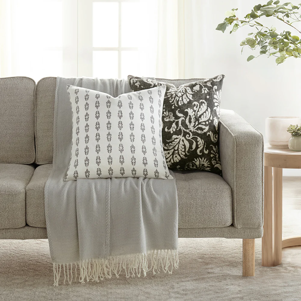 Distressed Floral Patterned Throw Pillow - Image 21