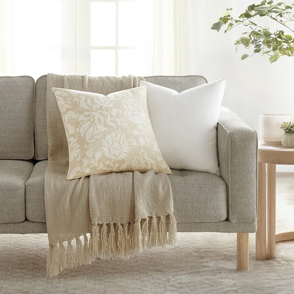 Distressed Floral Patterned Throw Pillow - Image 22