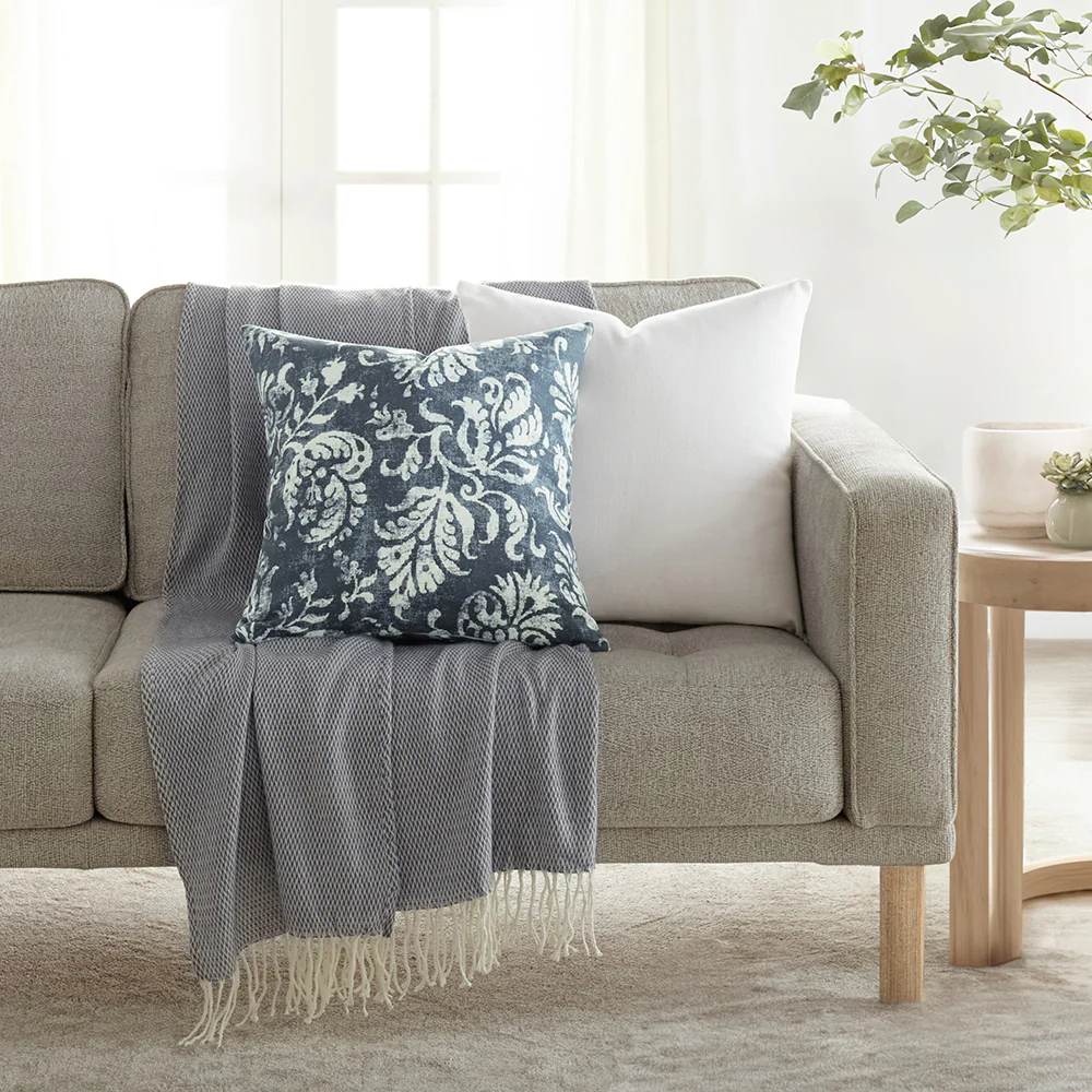 Distressed Floral Patterned Throw Pillow - Image 23