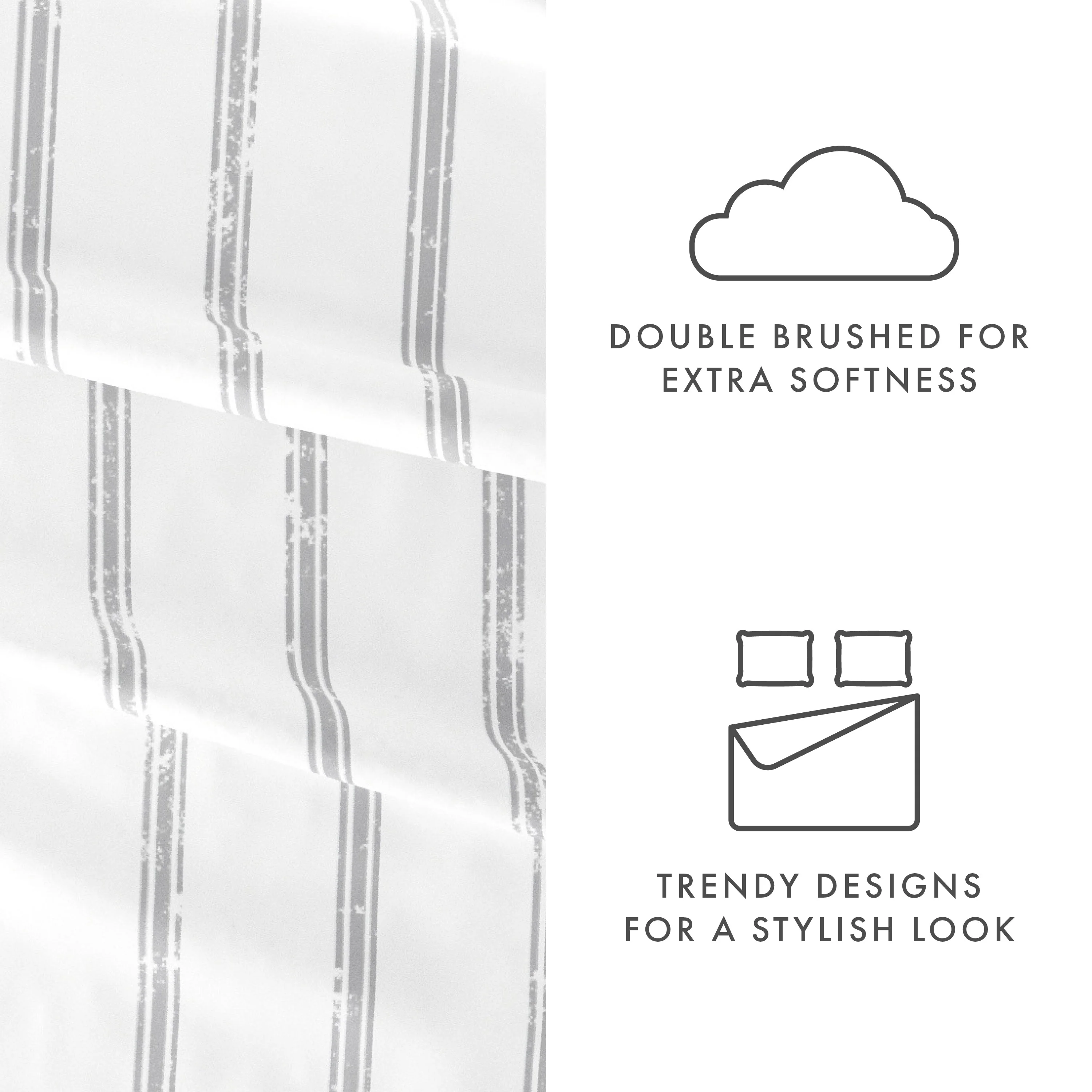 Distressed Line Pattern 4-Piece Sheet Set - Sale - Image 6