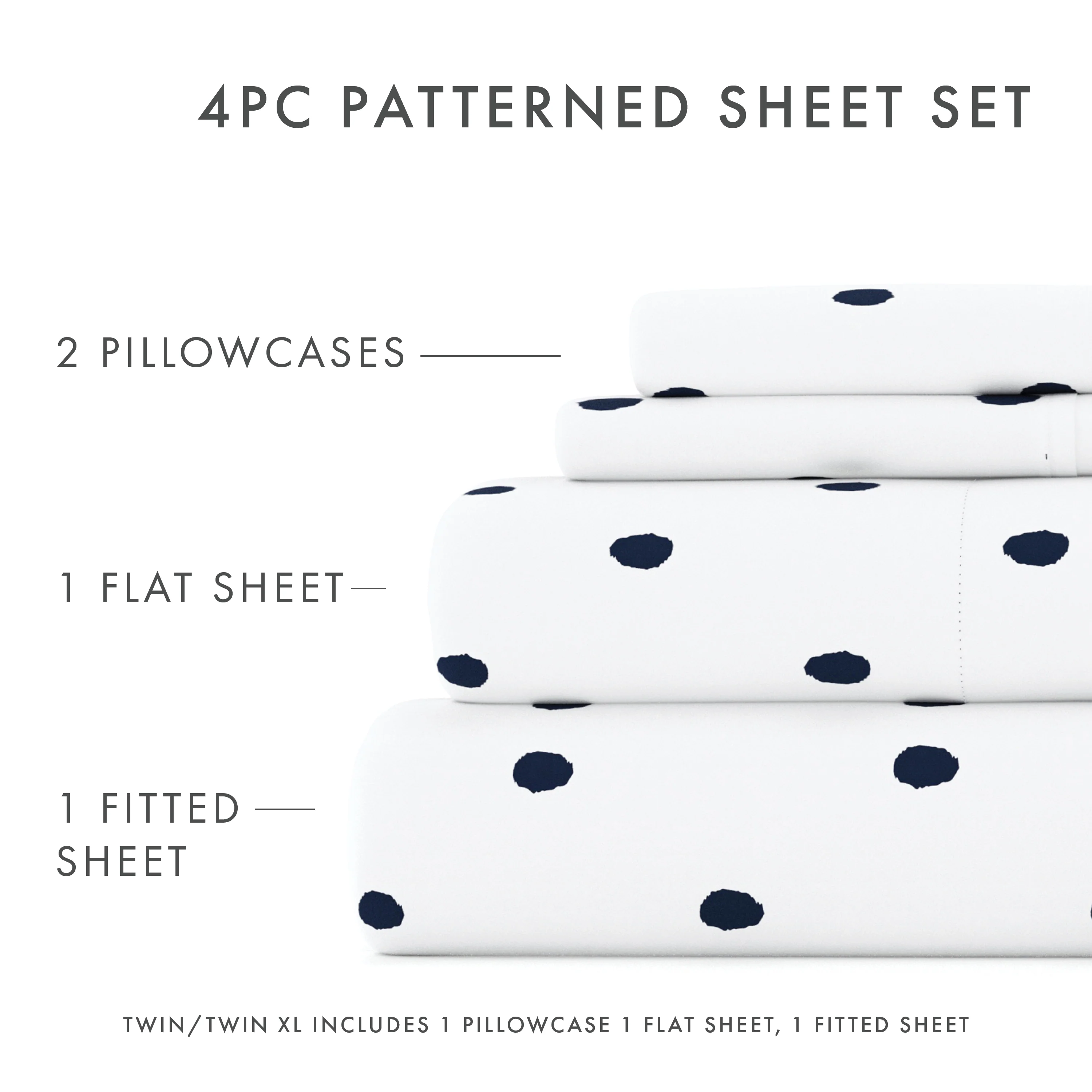 Dots Pattern 4-Piece Sheet Set - Image 5