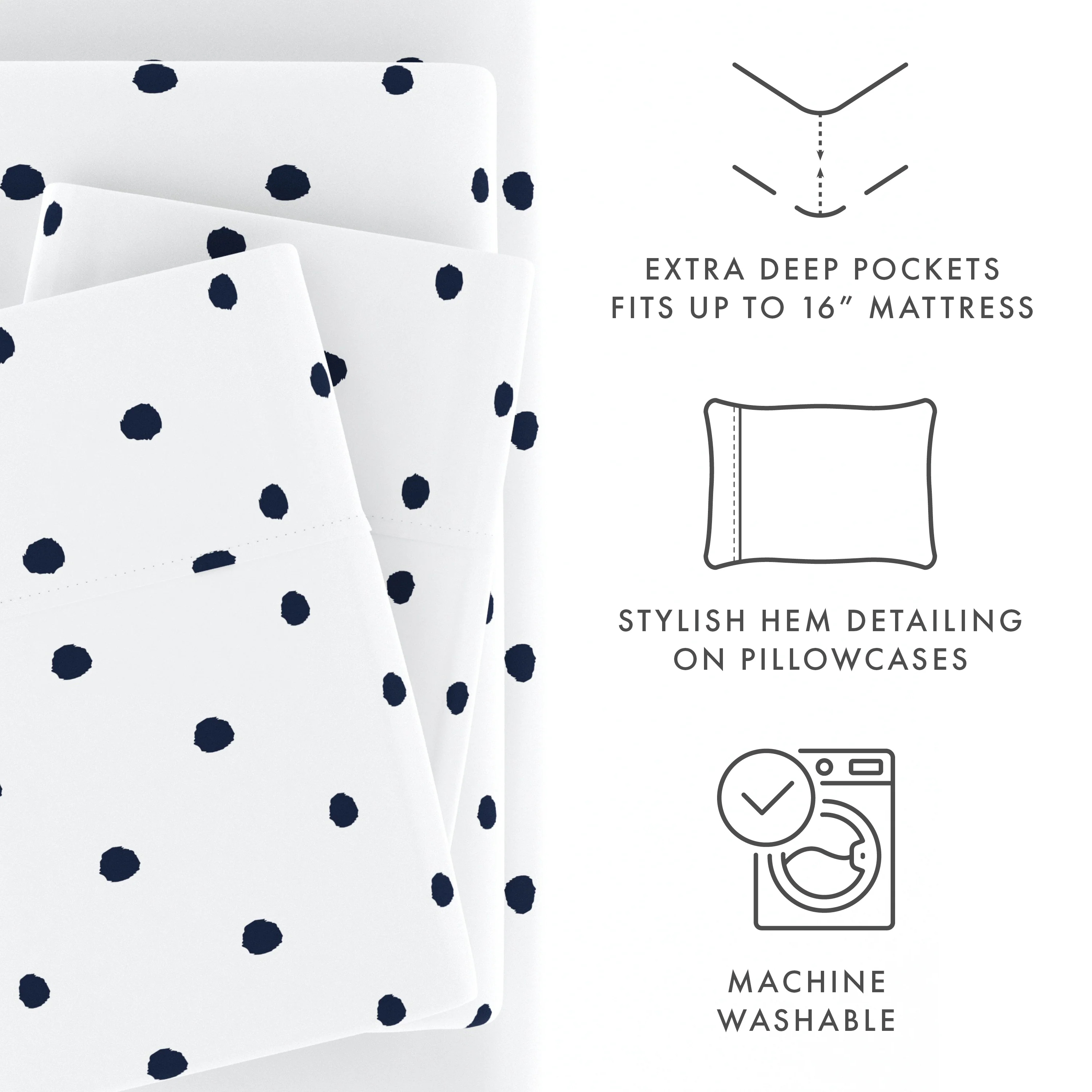 Dots Pattern 4-Piece Sheet Set - Image 7