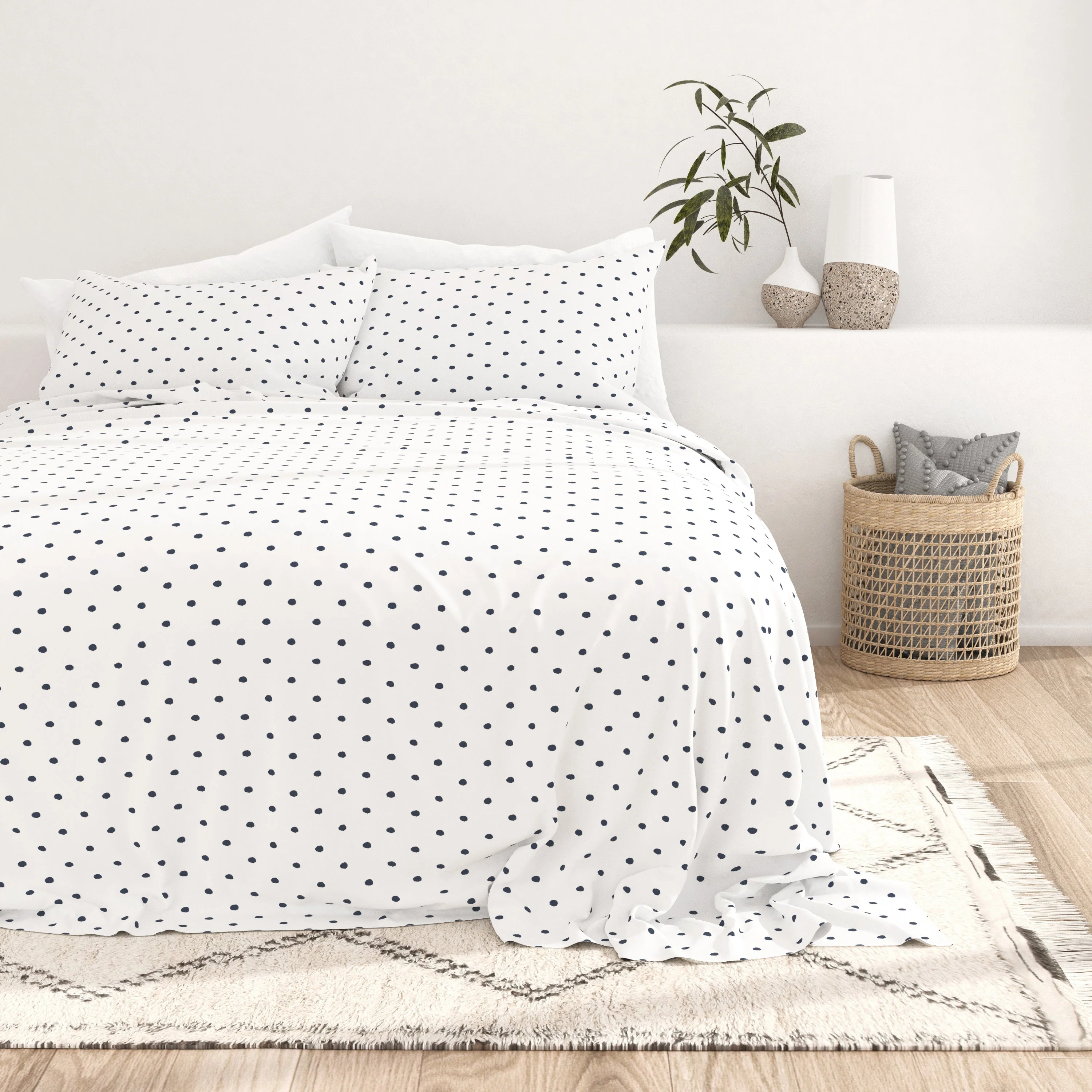 Dots Pattern 4-Piece Sheet Set - Sale - Image 3