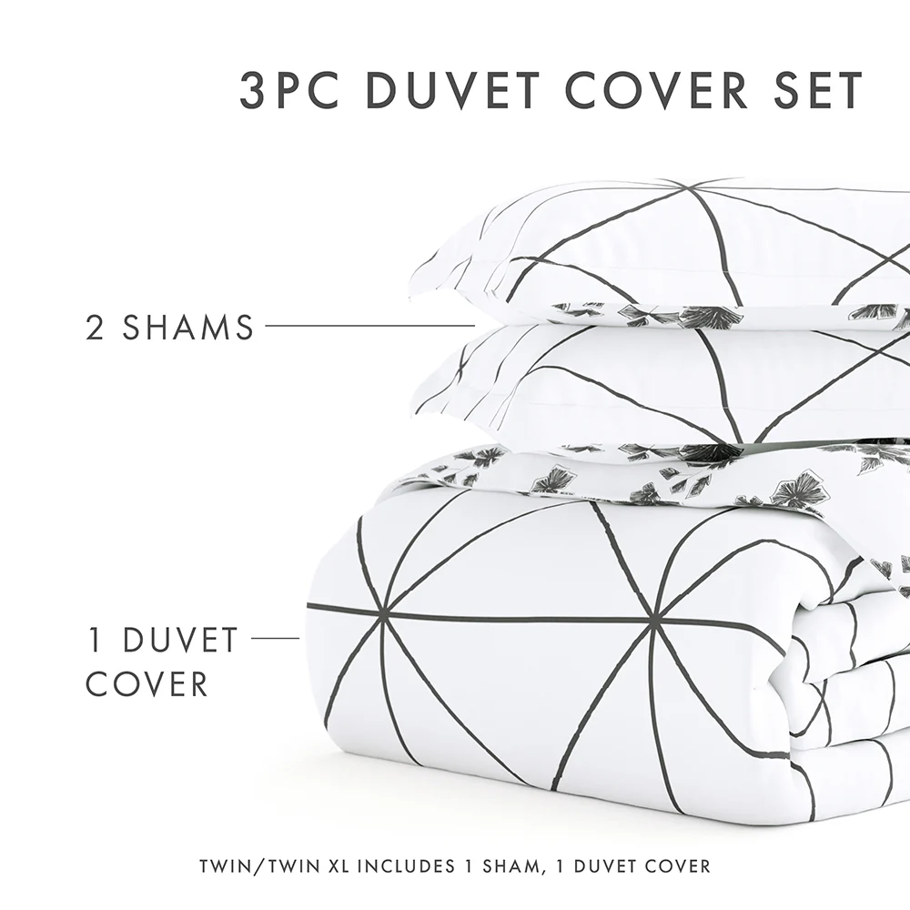 Edgy Flowers Pattern 3-Piece Reversible Duvet Cover Set - Image 13