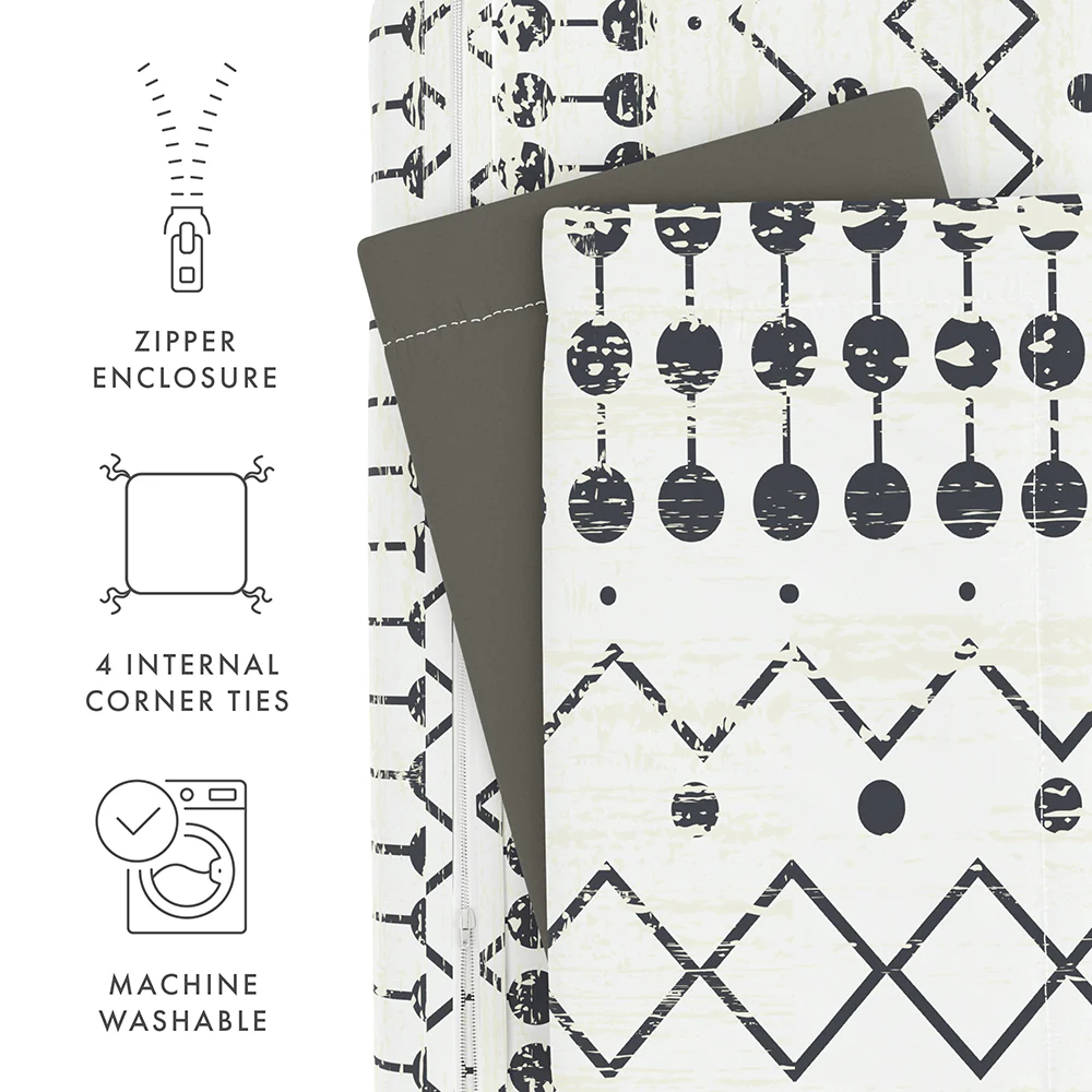 Etched Gate Pattern 3-Piece Reversible Duvet Cover Set - Image 11