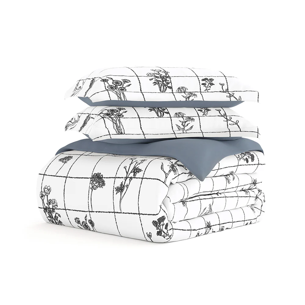 Flower Field Pattern 3-Piece Reversible Duvet Cover Set - Image 6