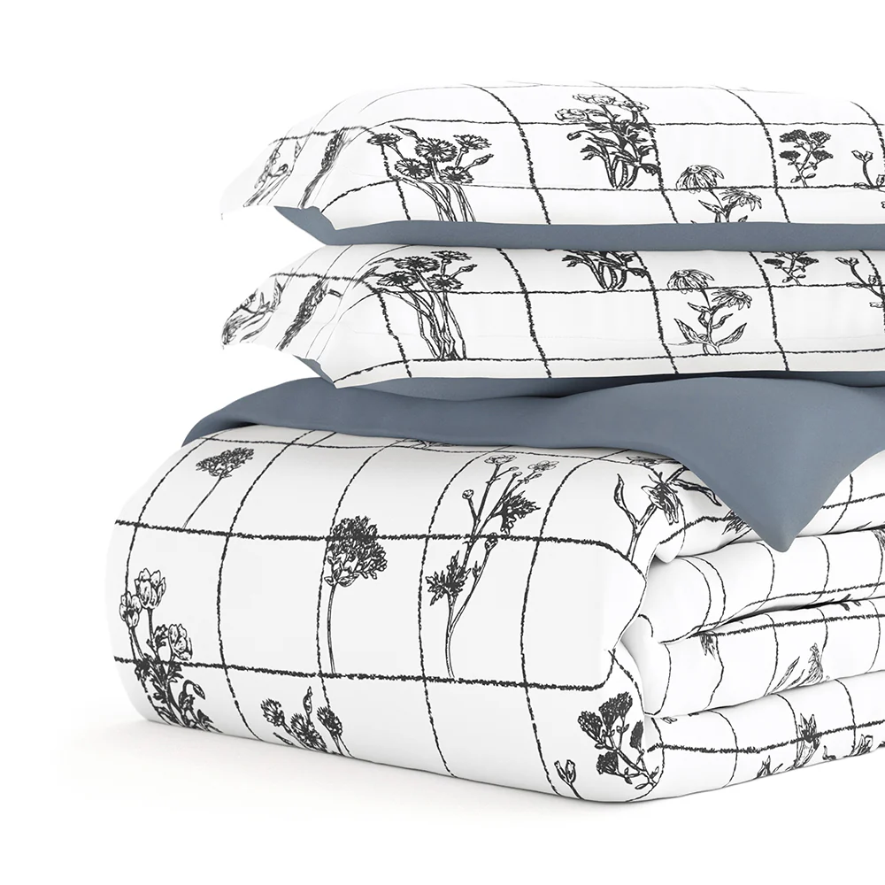 Flower Field Pattern 3-Piece Reversible Duvet Cover Set - Image 7