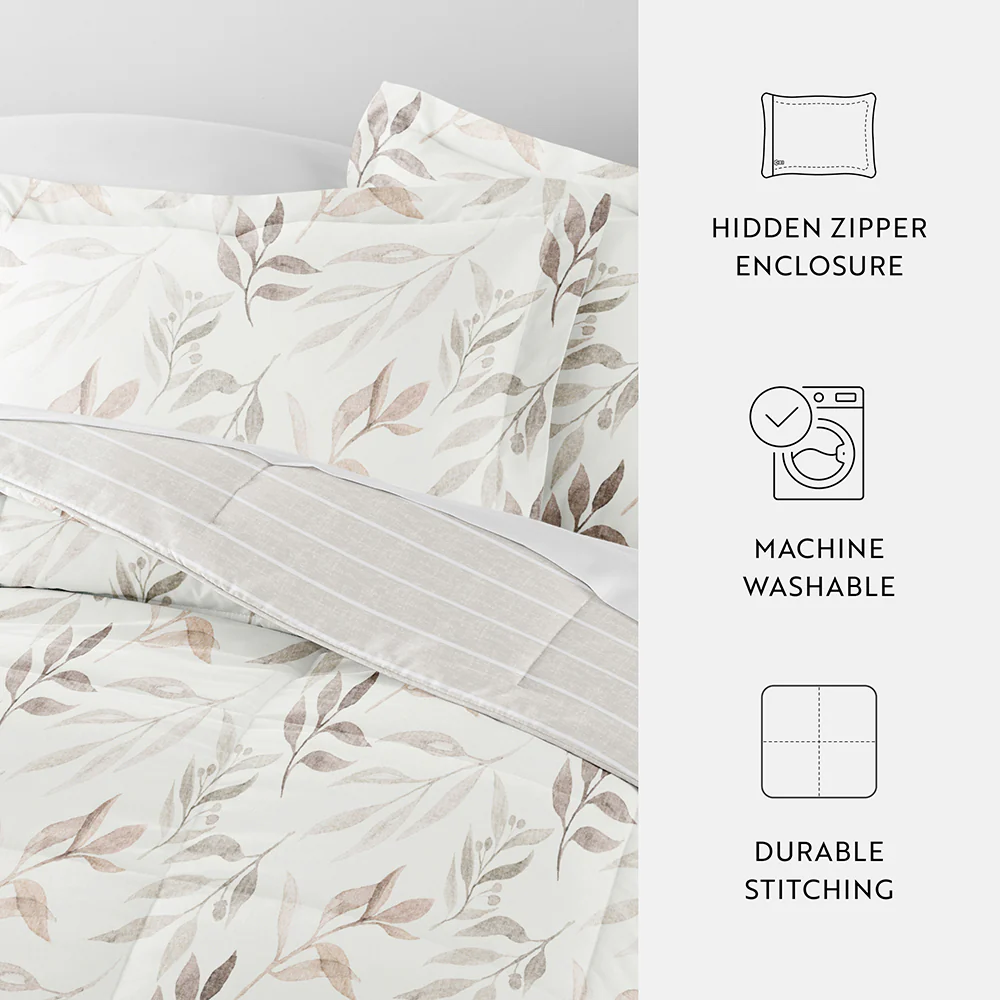 Foliage Stripe Reversible Down-Alternative Comforter Set - Image 11