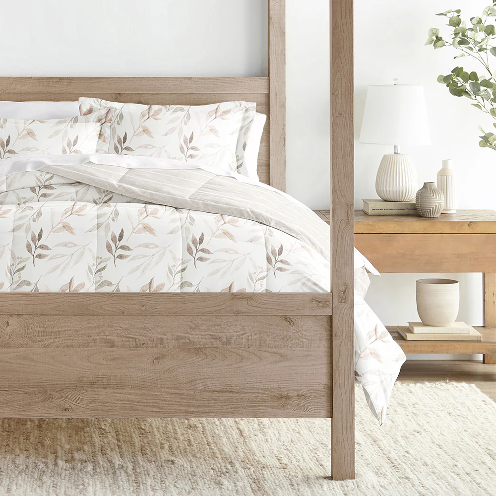 Foliage Stripe Reversible Down-Alternative Comforter Set - Image 3