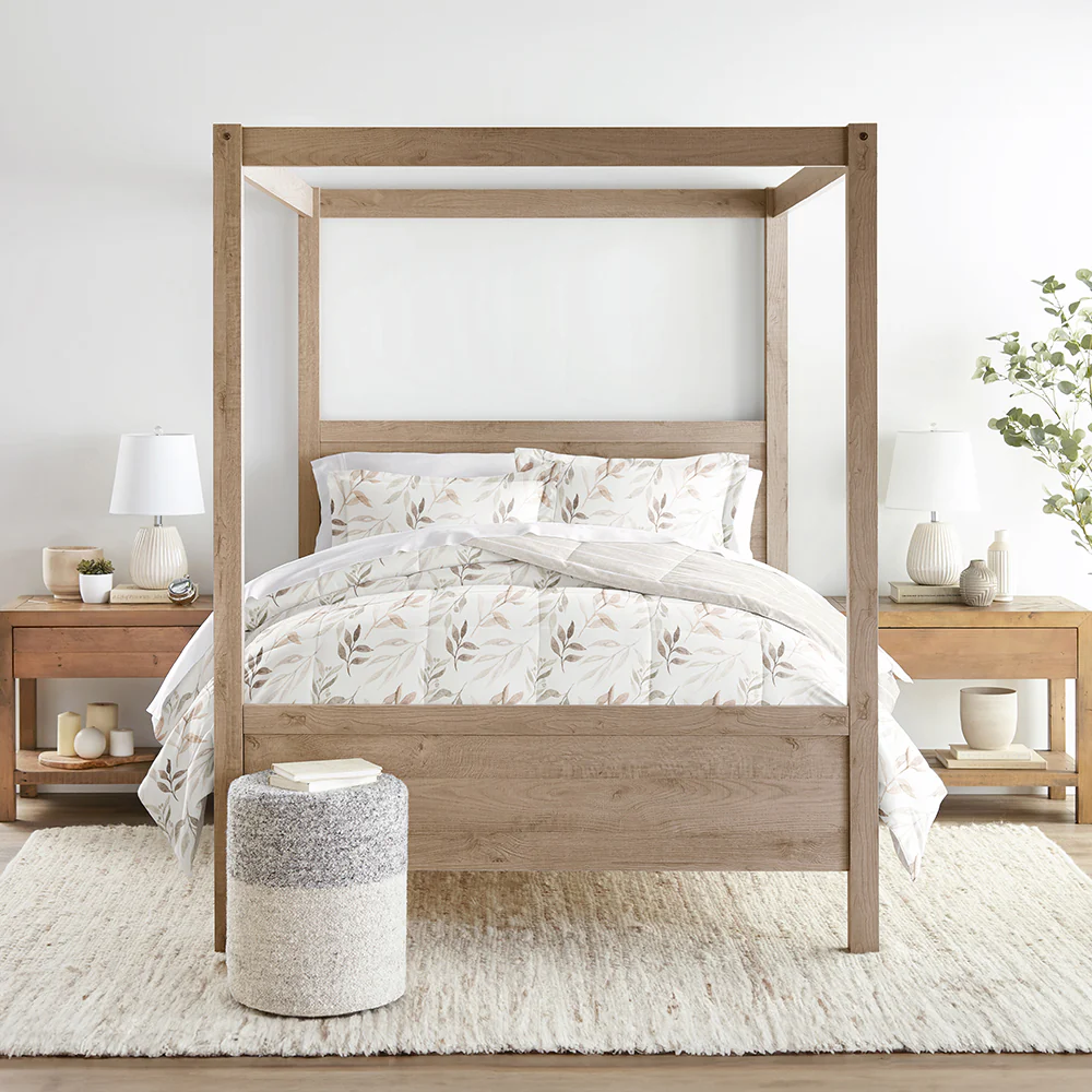 Foliage Stripe Reversible Down-Alternative Comforter Set - Image 5