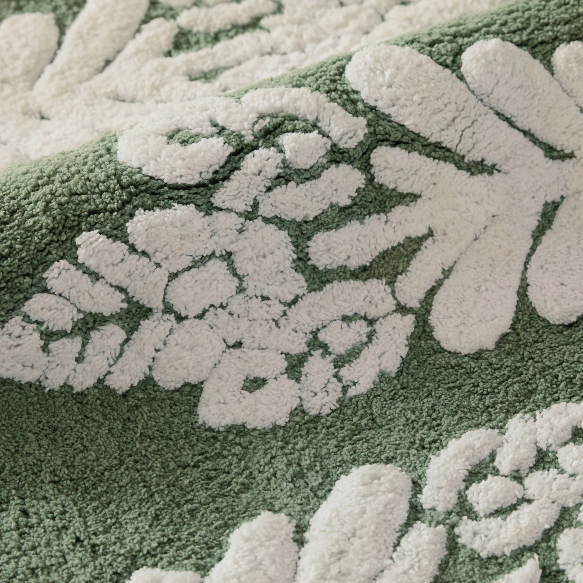 100% Cotton Folk Leaves Patterned Bath Mat - Image 16