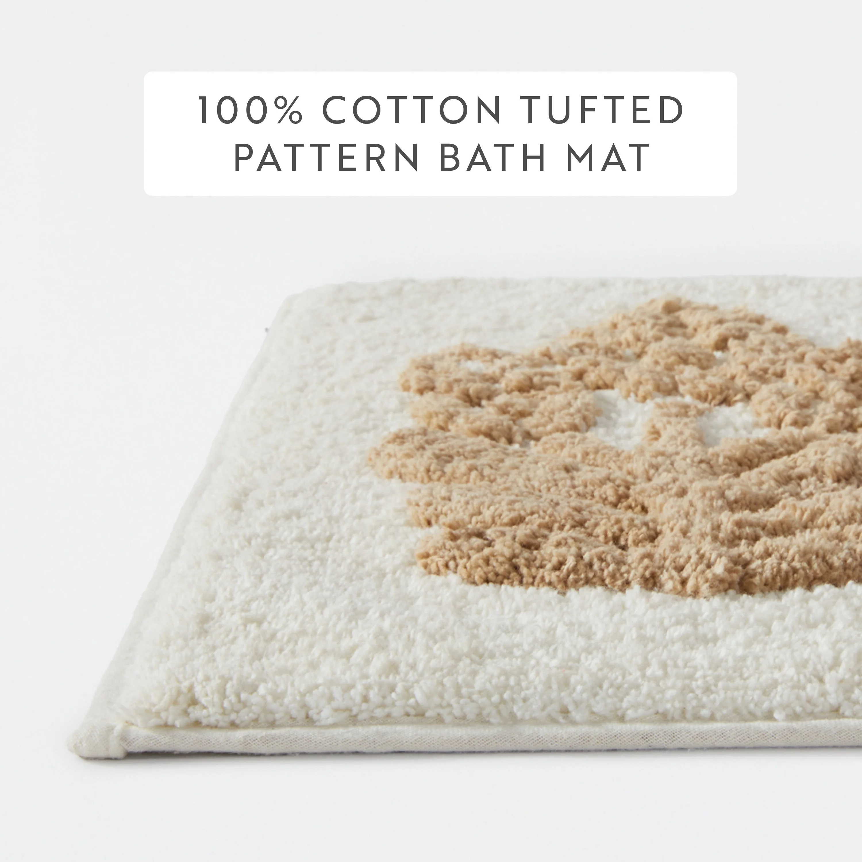 100% Cotton Folk Leaves Patterned Bath Mat - Image 23