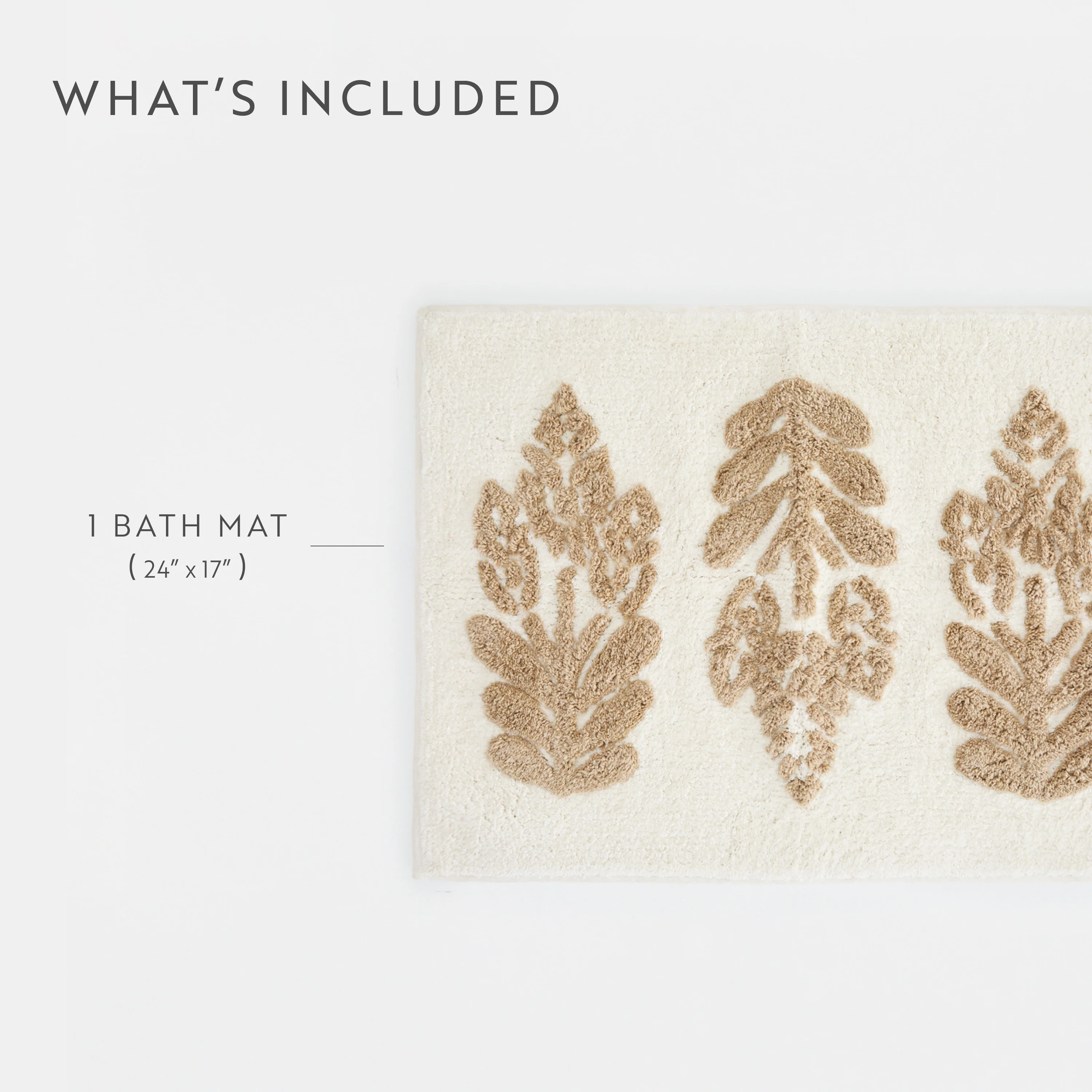 100% Cotton Folk Leaves Patterned Bath Mat - Image 31