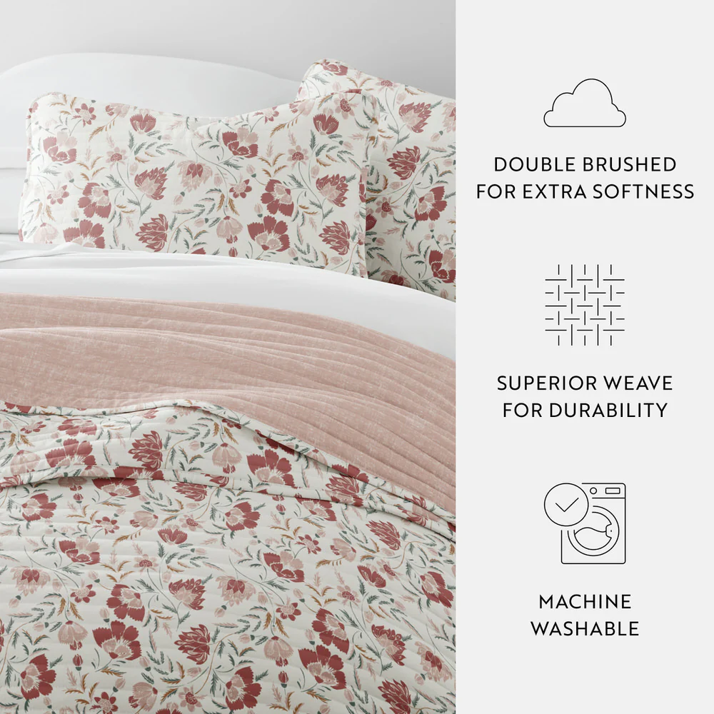 French Jacobean Reversible Quilted Coverlet Set - Image 22
