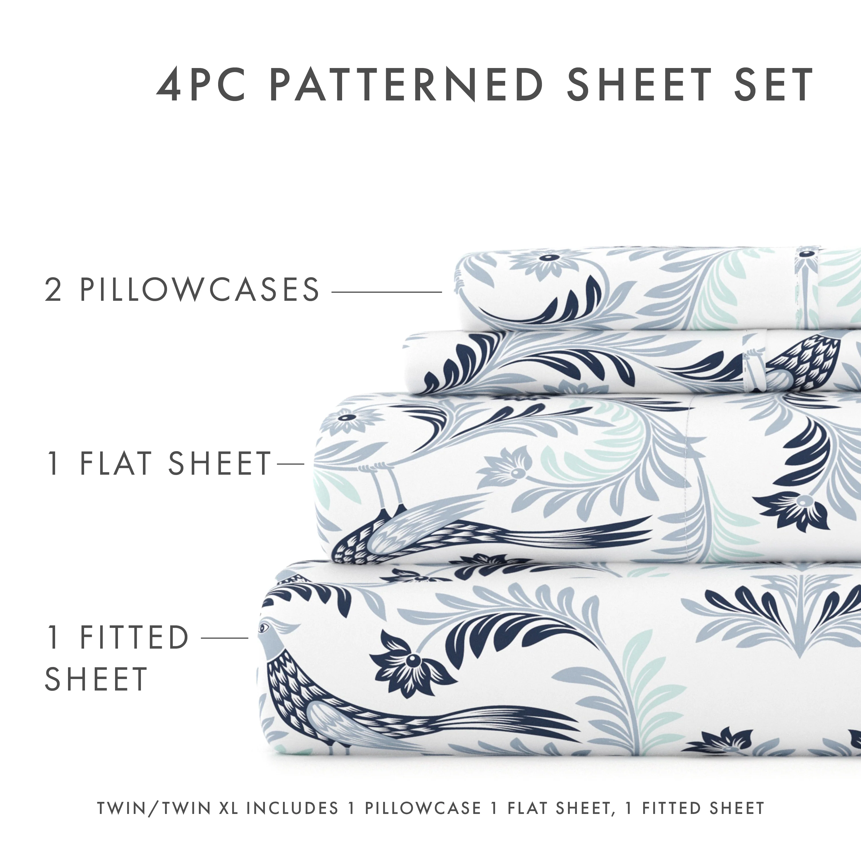 Garden Estate Pattern 4-Piece Sheet Set - Image 5