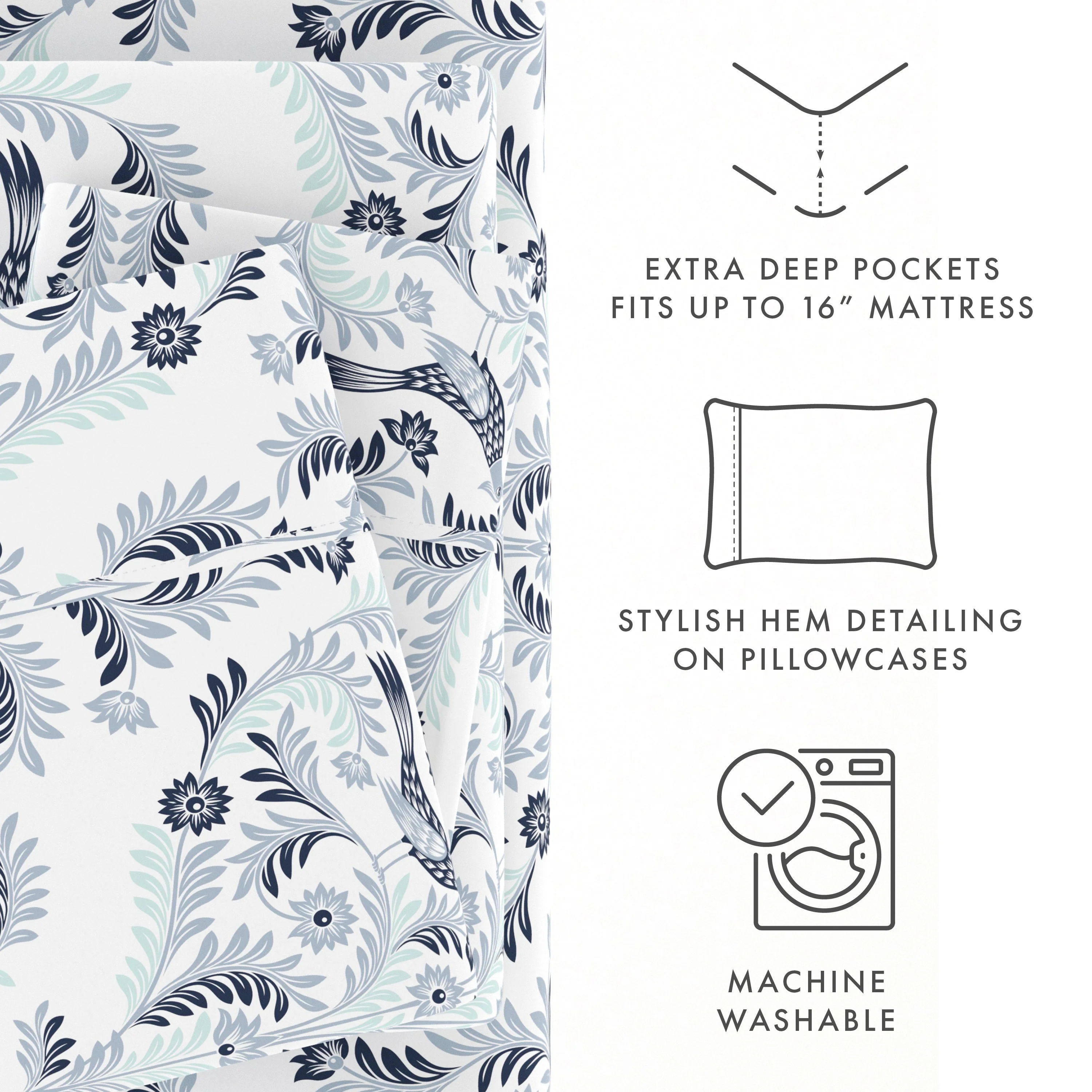 Garden Estate Pattern 4-Piece Sheet Set - Sale - Image 7