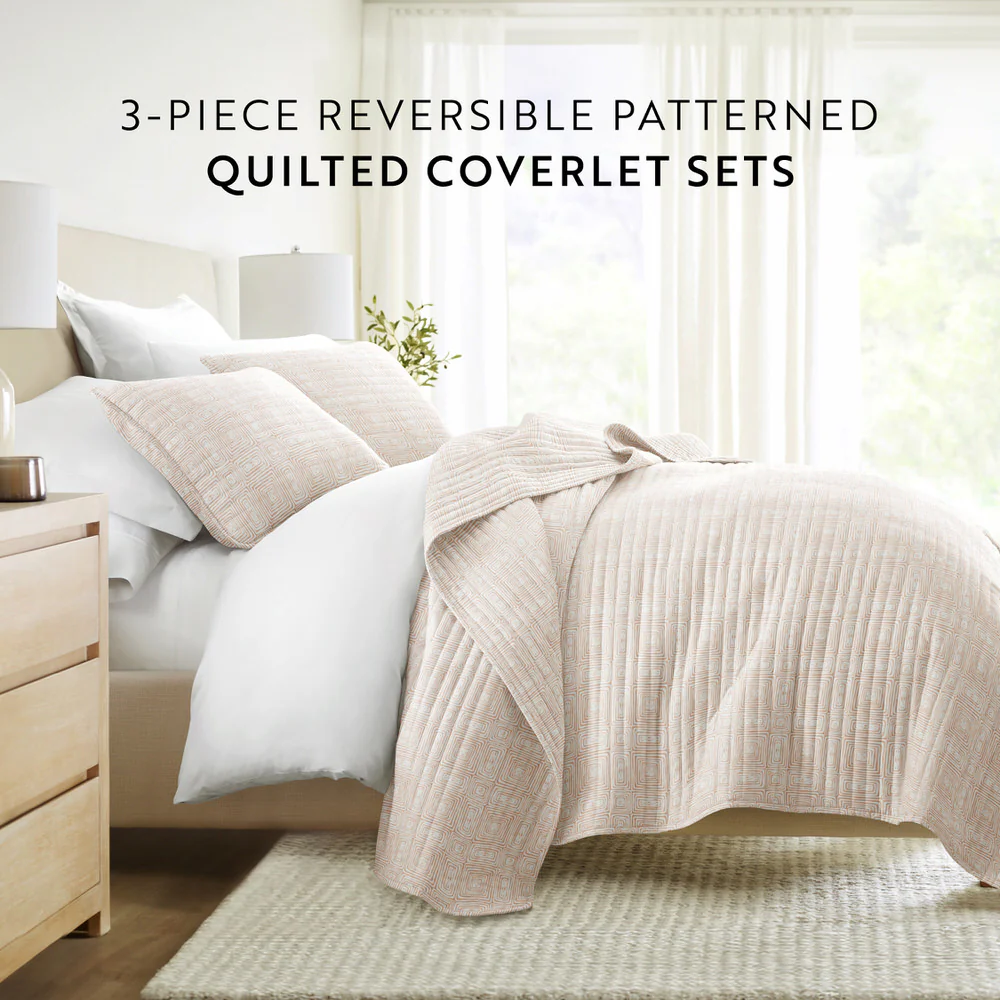 Geometric Maze Quilted Coverlet Set - Image 8