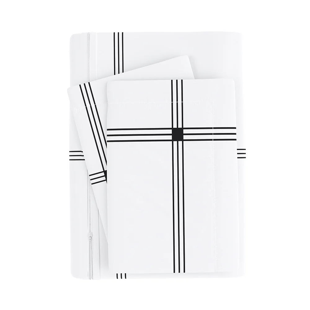 Grid Pattern 3-Piece Duvet Cover Set - Image 6