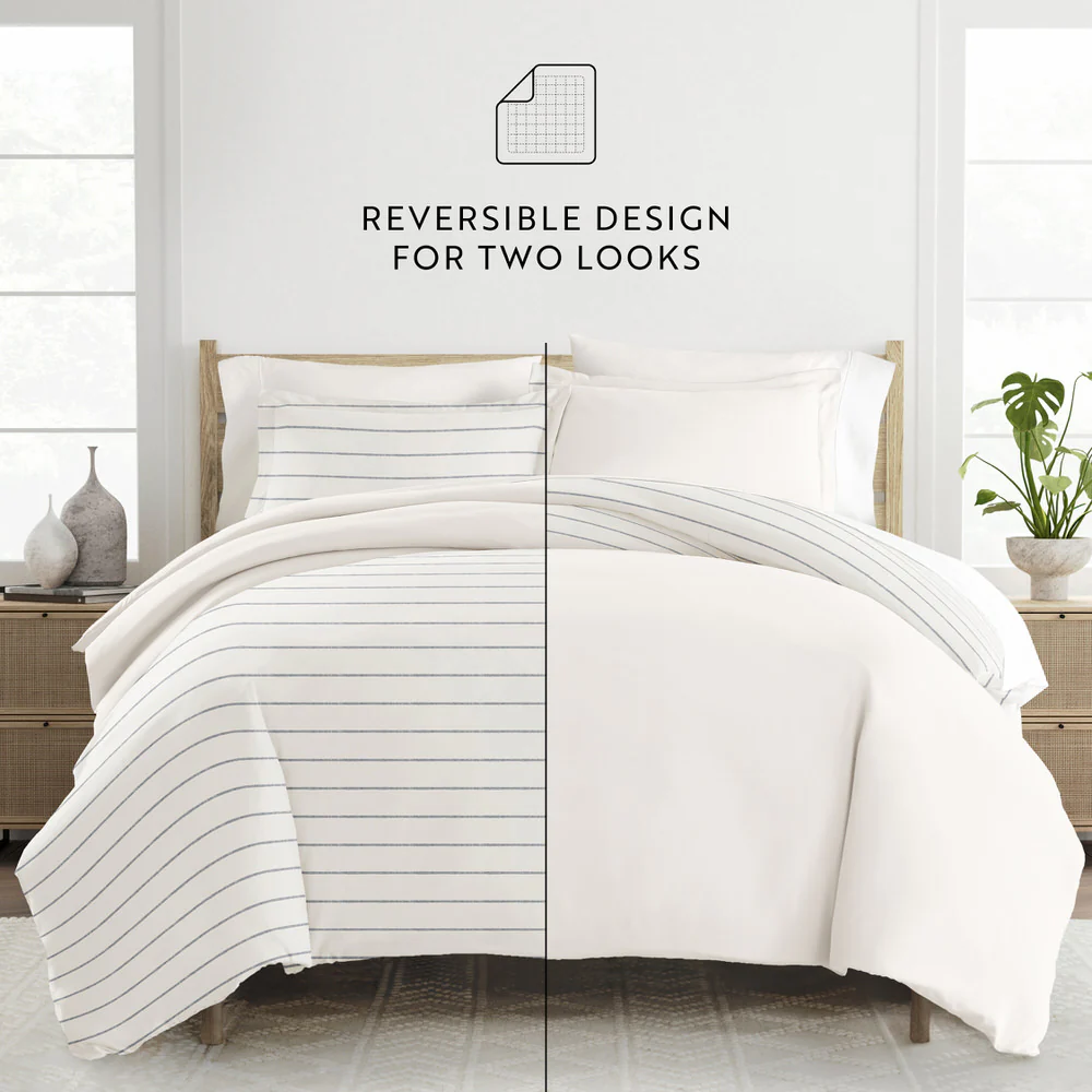 Harbor Stripe Reversible Pattern 3-Piece Duvet Cover Set - Image 12