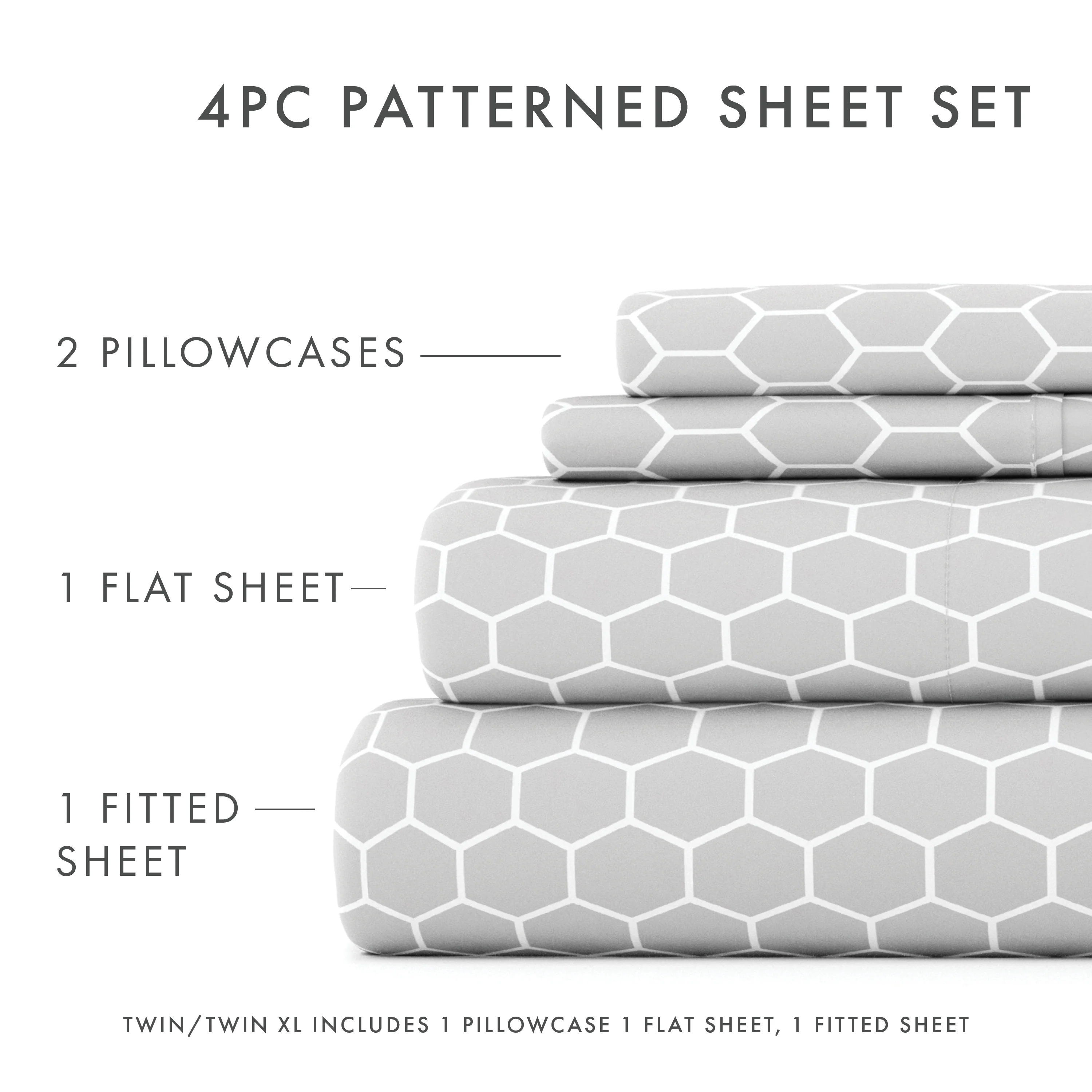 Honeycomb Pattern 4-Piece Sheet Set - Image 10
