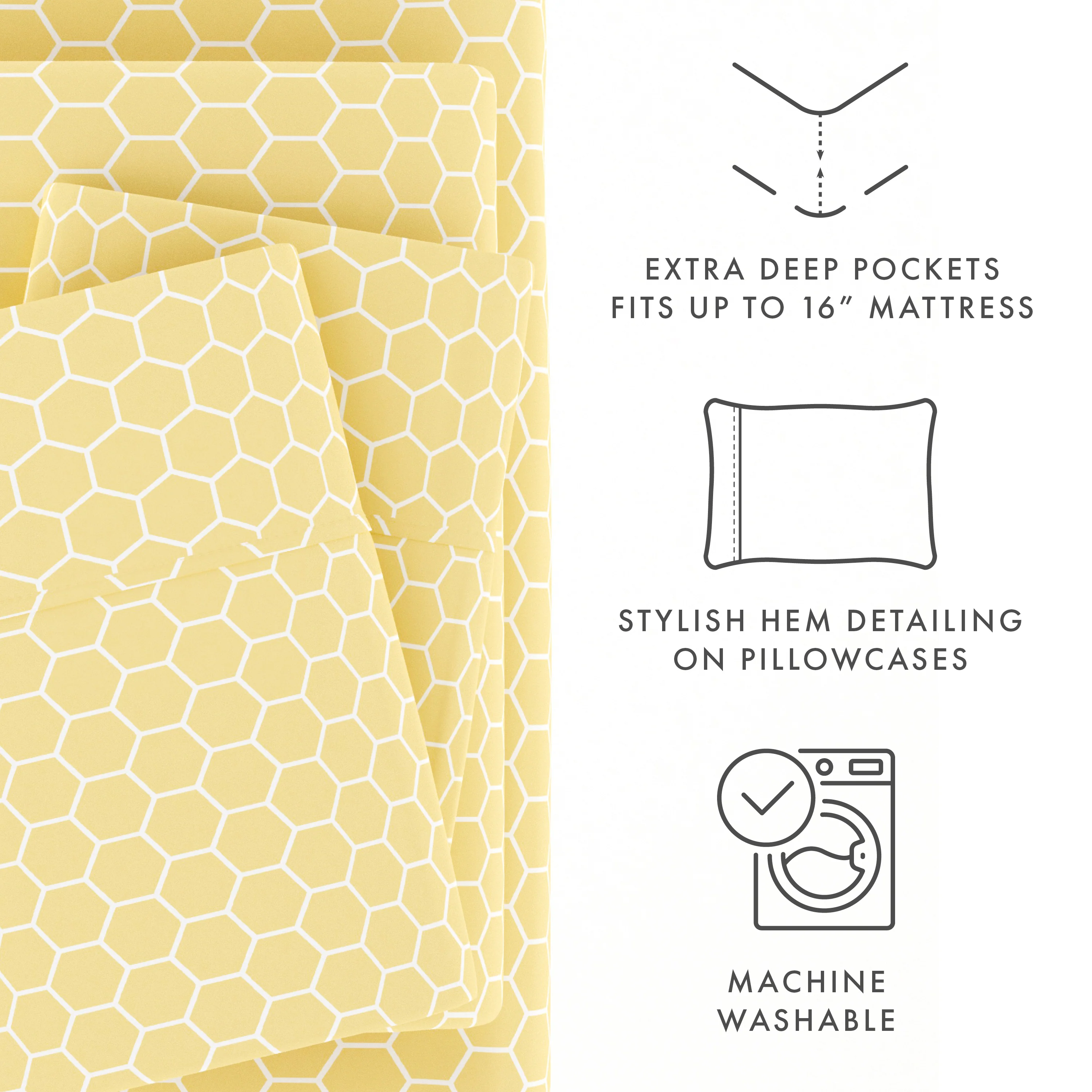 Honeycomb Pattern 4-Piece Sheet Set - Image 13