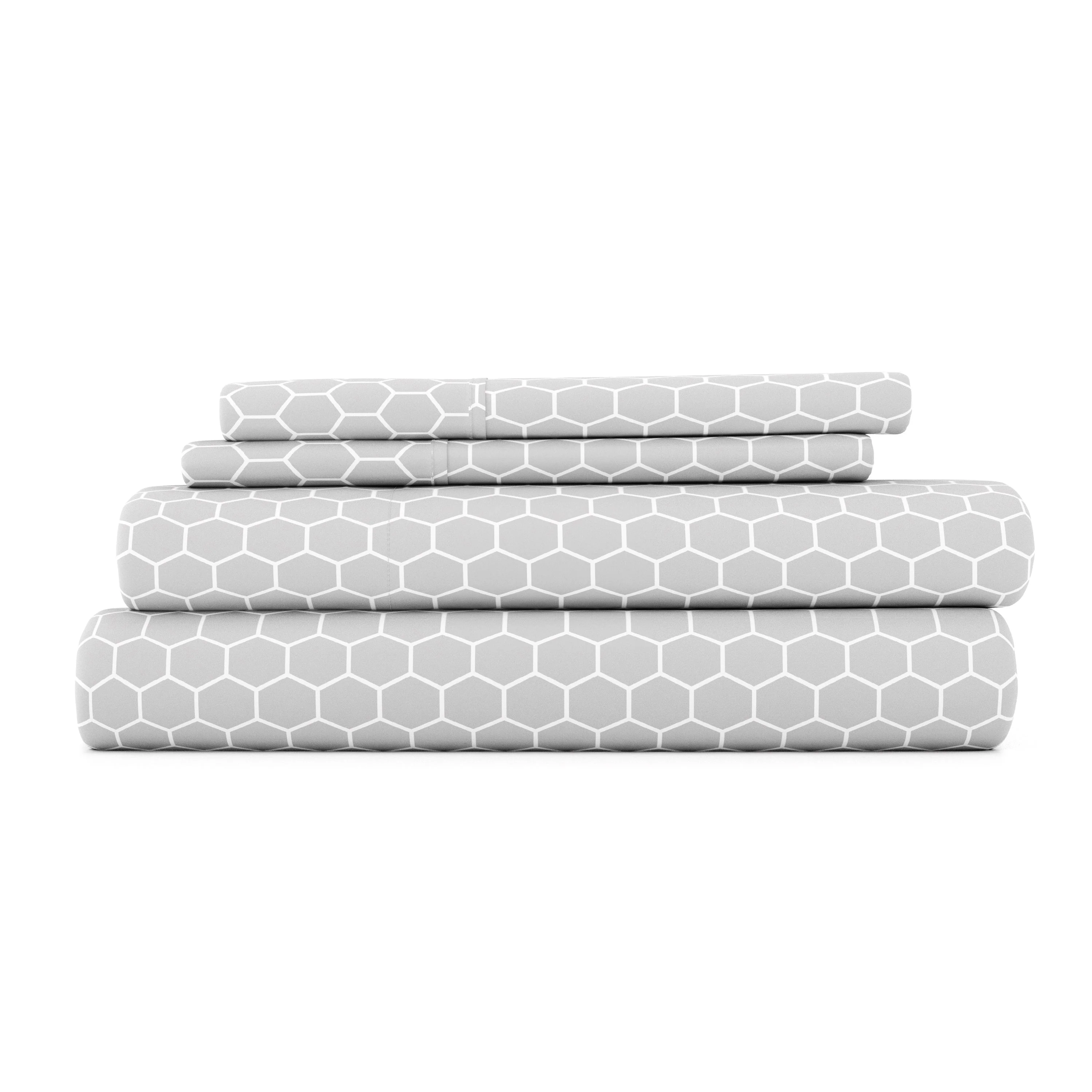 Honeycomb Pattern 4-Piece Sheet Set - Sale - Image 2