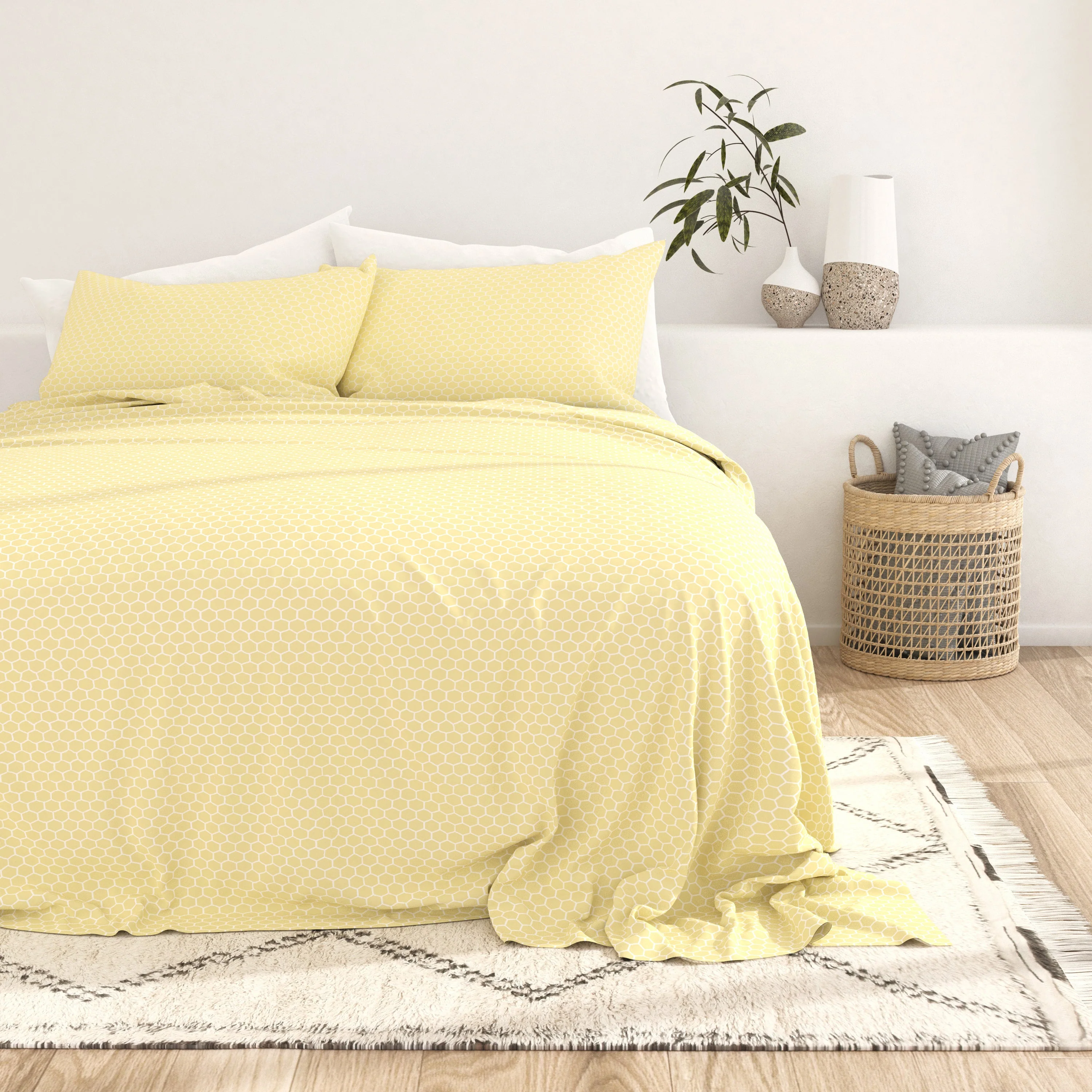 Honeycomb Pattern 4-Piece Sheet Set - Sale - Image 5