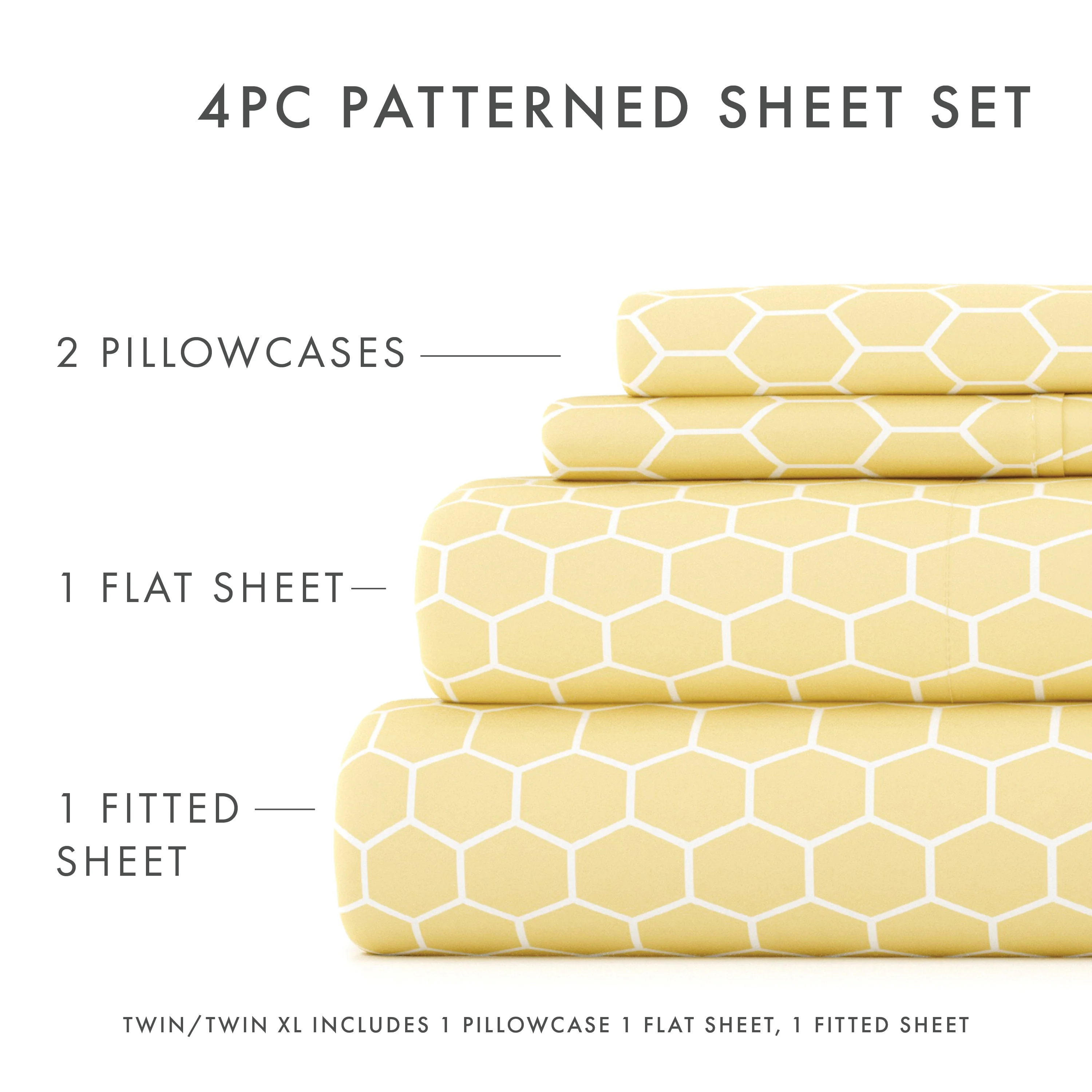 Honeycomb Pattern 4-Piece Sheet Set - Sale - Image 9