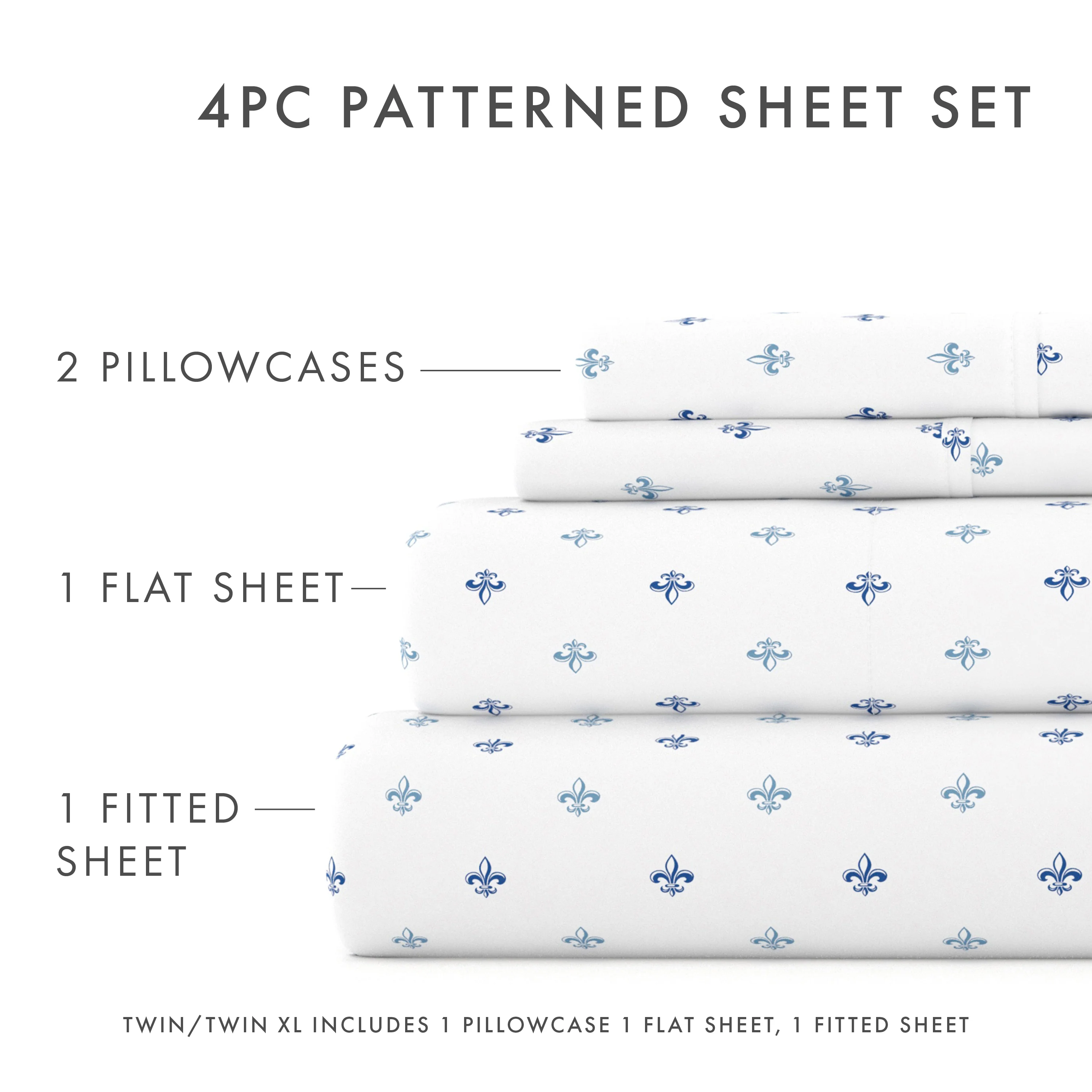 Lily Pattern 4-Piece Sheet Set - Image 5