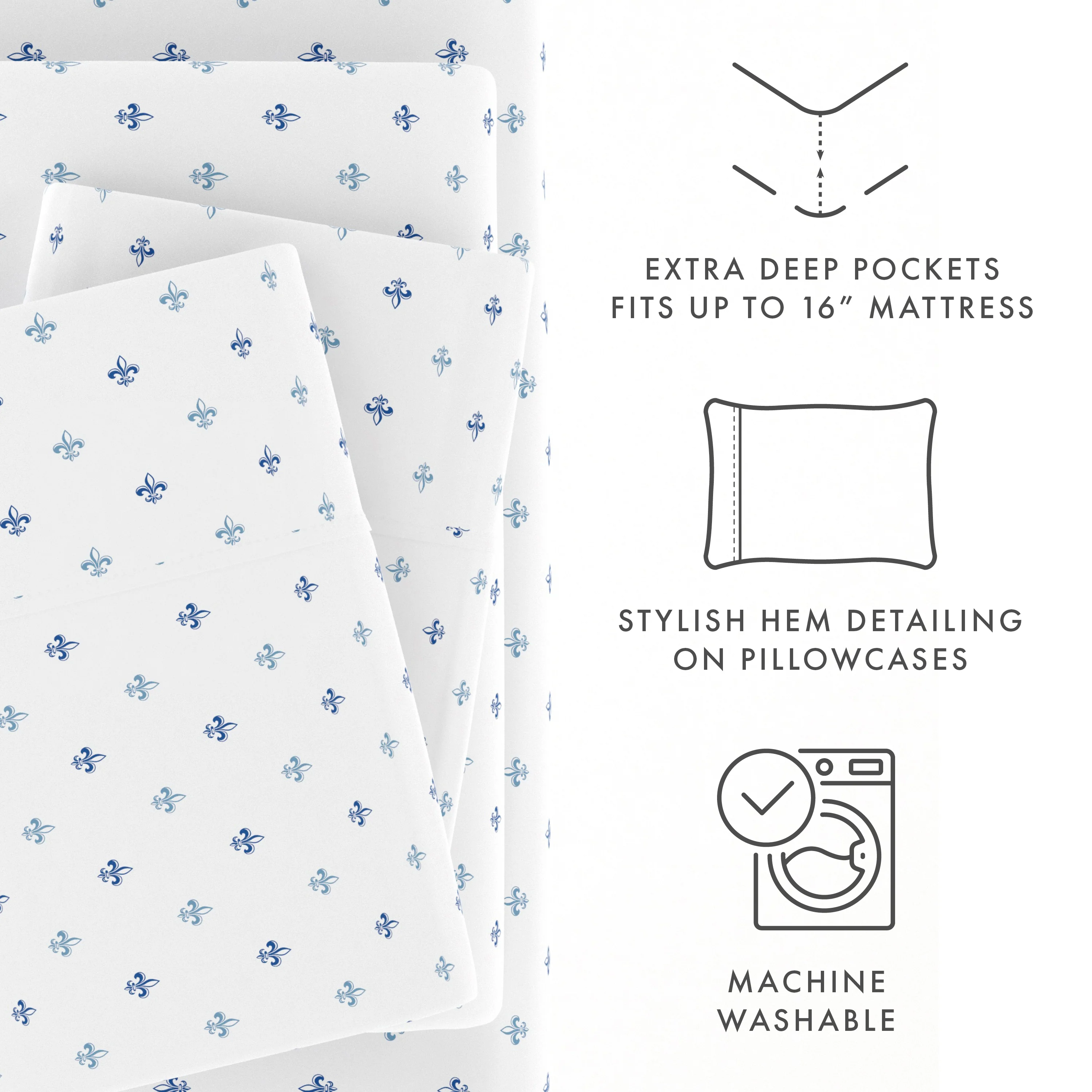 Lily Pattern 4-Piece Sheet Set - Image 7
