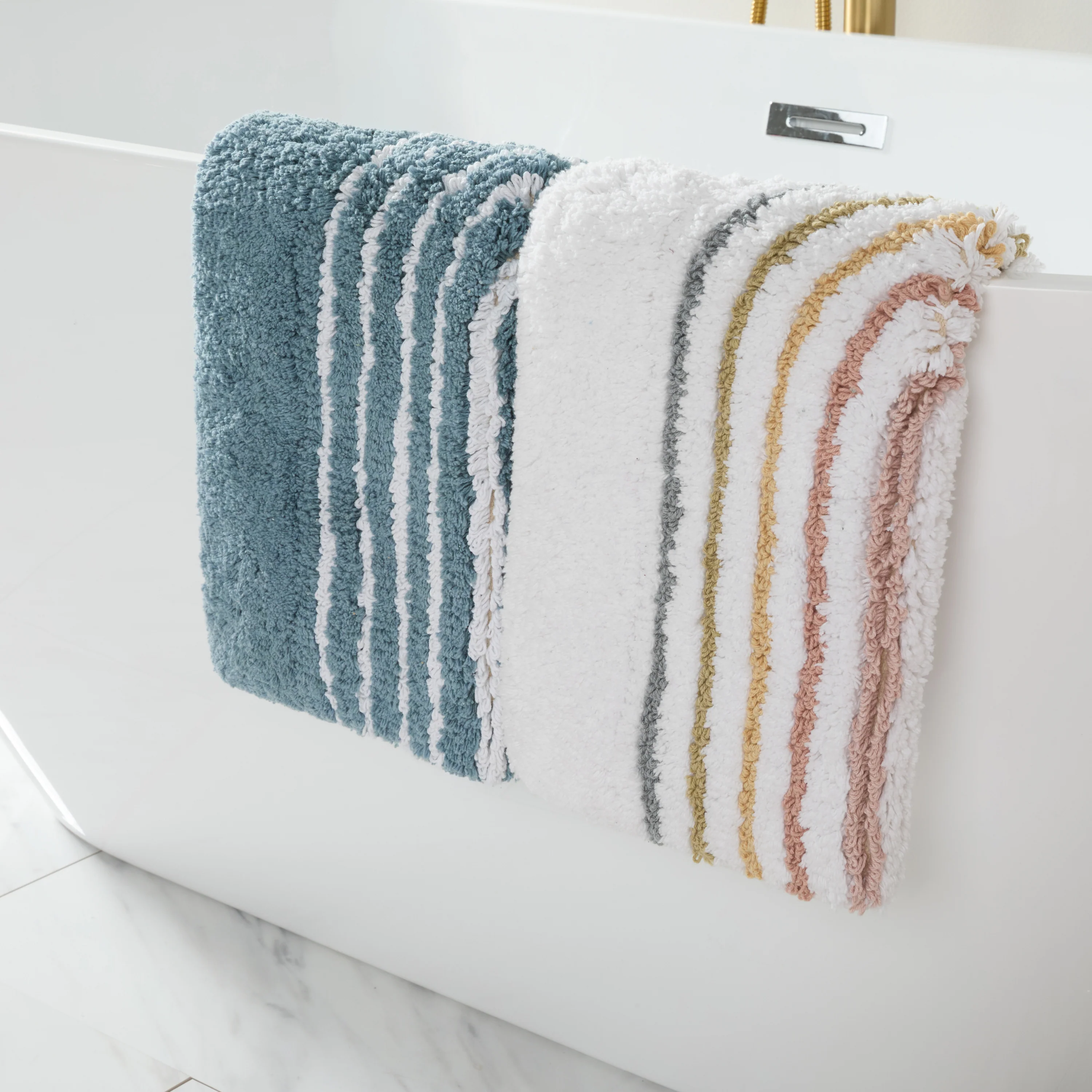 100% Cotton Linear Geo Patterned Bath Mat - Image 18