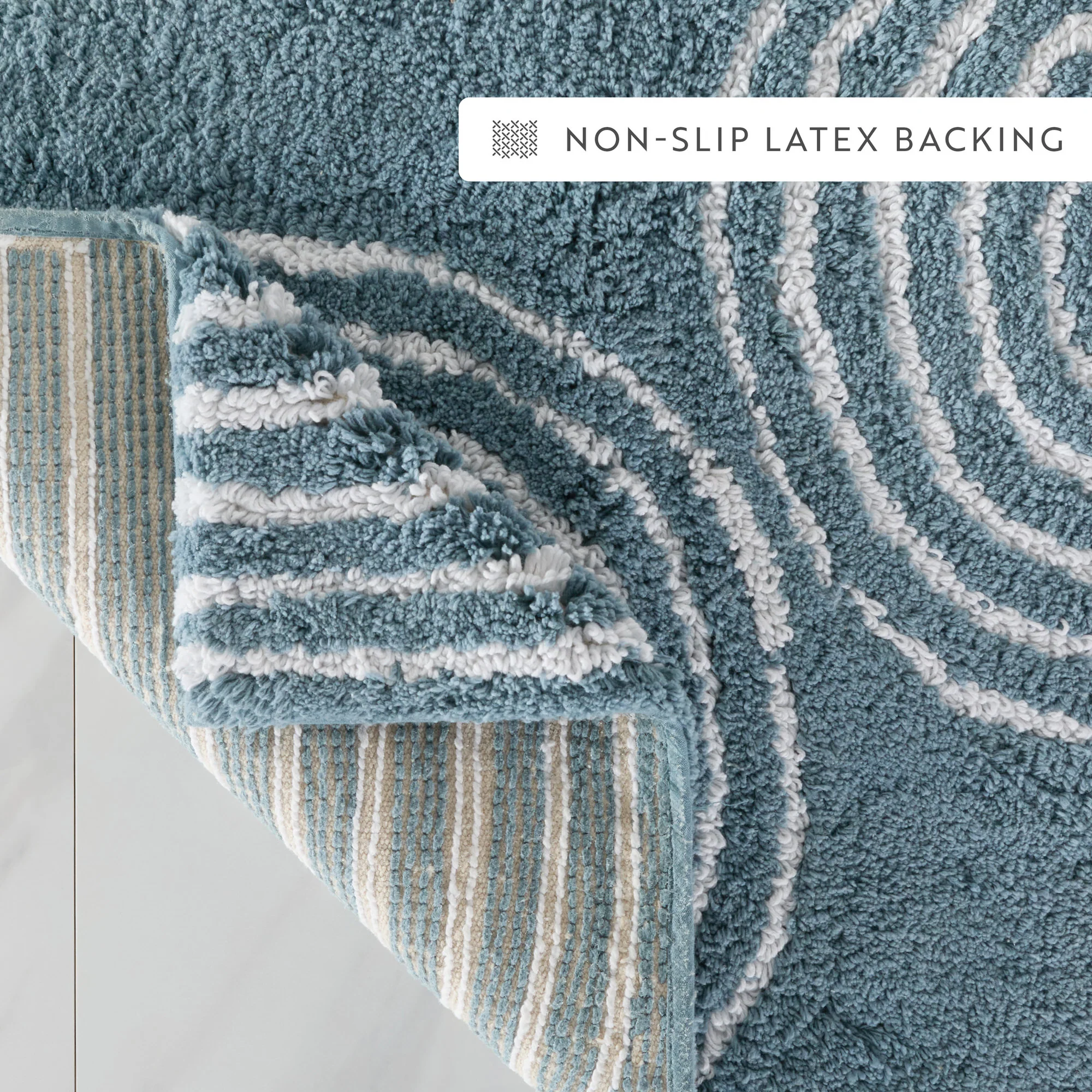 100% Cotton Linear Geo Patterned Bath Mat - Image 25