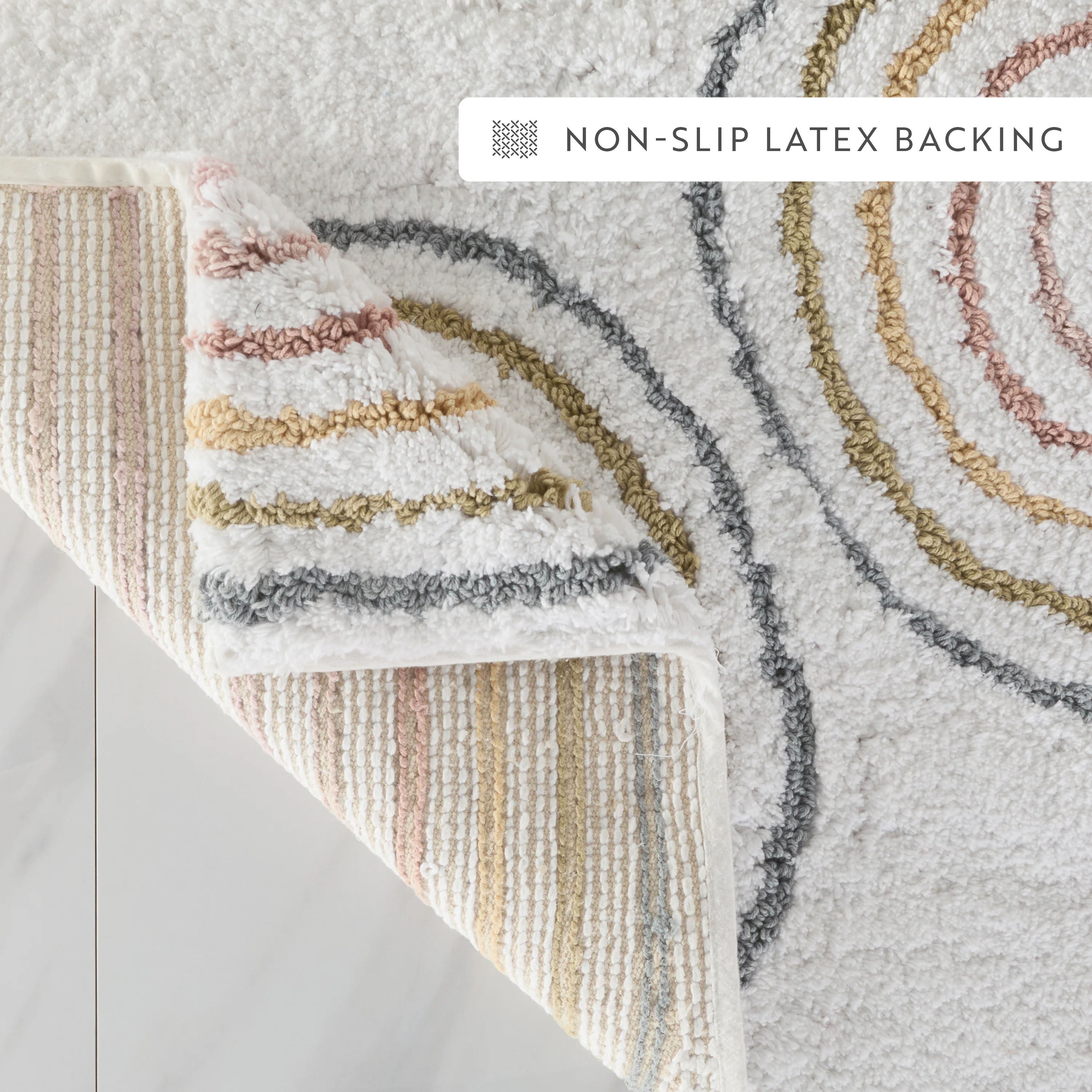 100% Cotton Linear Geo Patterned Bath Mat - Image 26