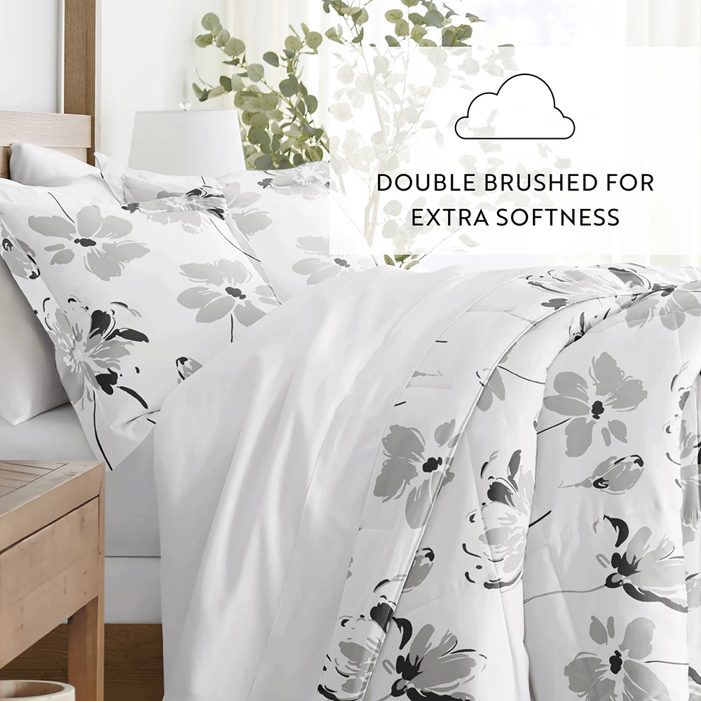 Magnolia Grey Patterned Down-Alternative Comforter Set - Image 7
