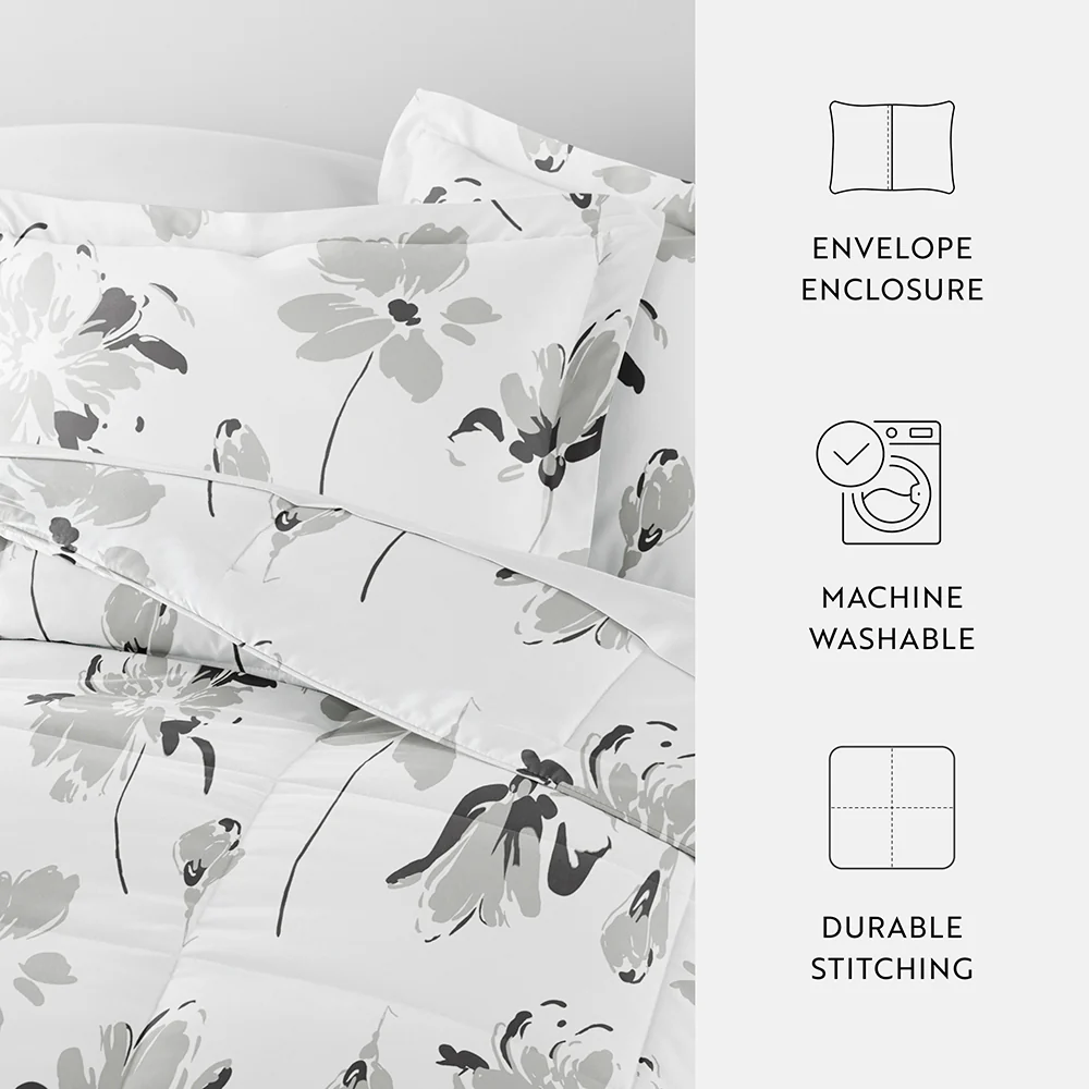 Magnolia Grey Patterned Down-Alternative Comforter Set - Image 8